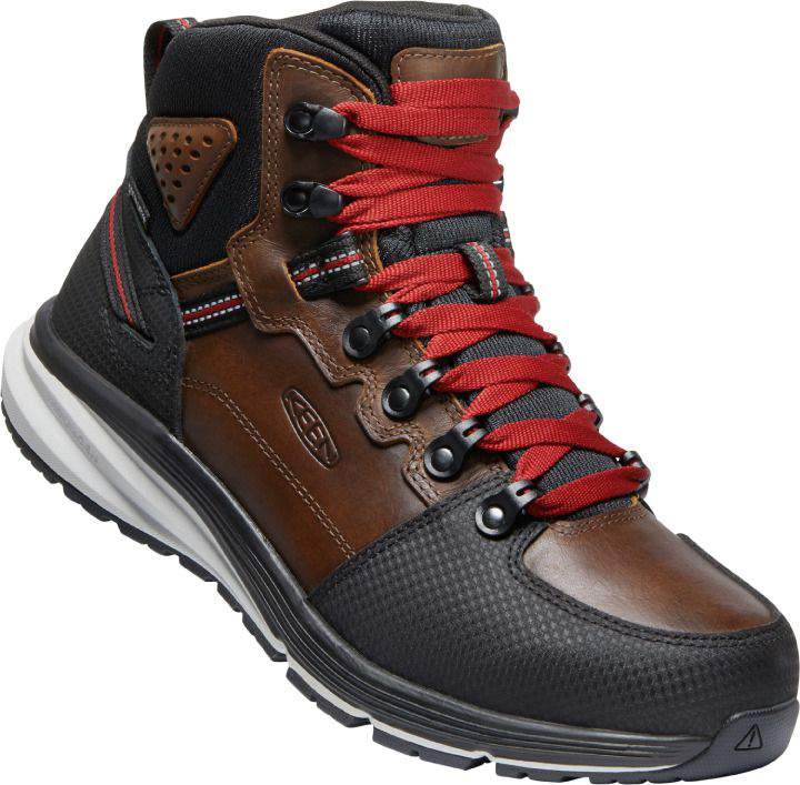 Image of KEEN Utility Red Hook Waterproof Work Boots for Men - Tobacco/Black - 8M