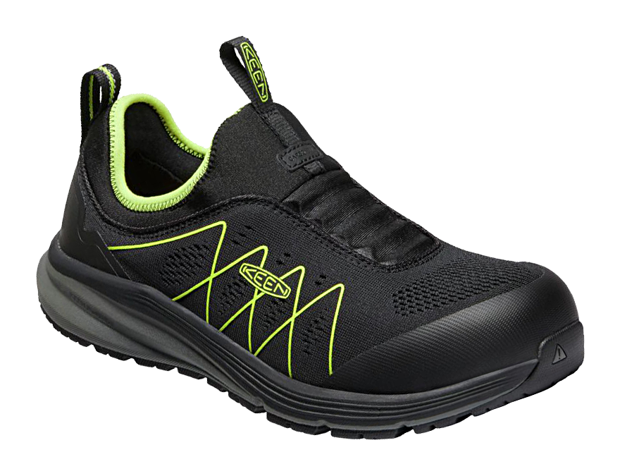 Image of KEEN Utility Vista Energy Shift Carbon-Fiber Toe Work Sneakers for Men - Black/Evening Primrose - 9.5M