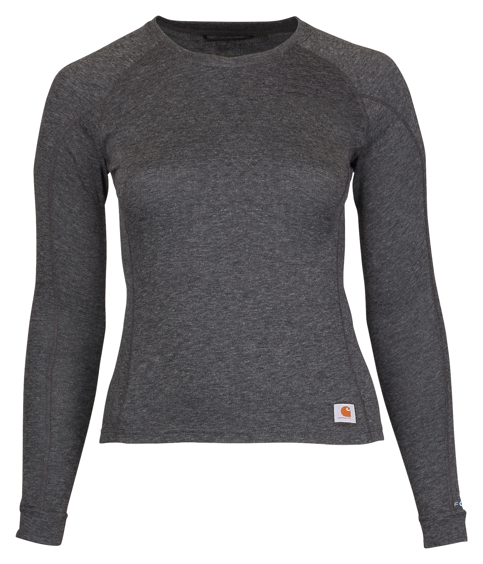 Image of Carhartt Force Midweight Crew-Neck Base-Layer Long-Sleeve Shirt for Ladies - Black Heather - M