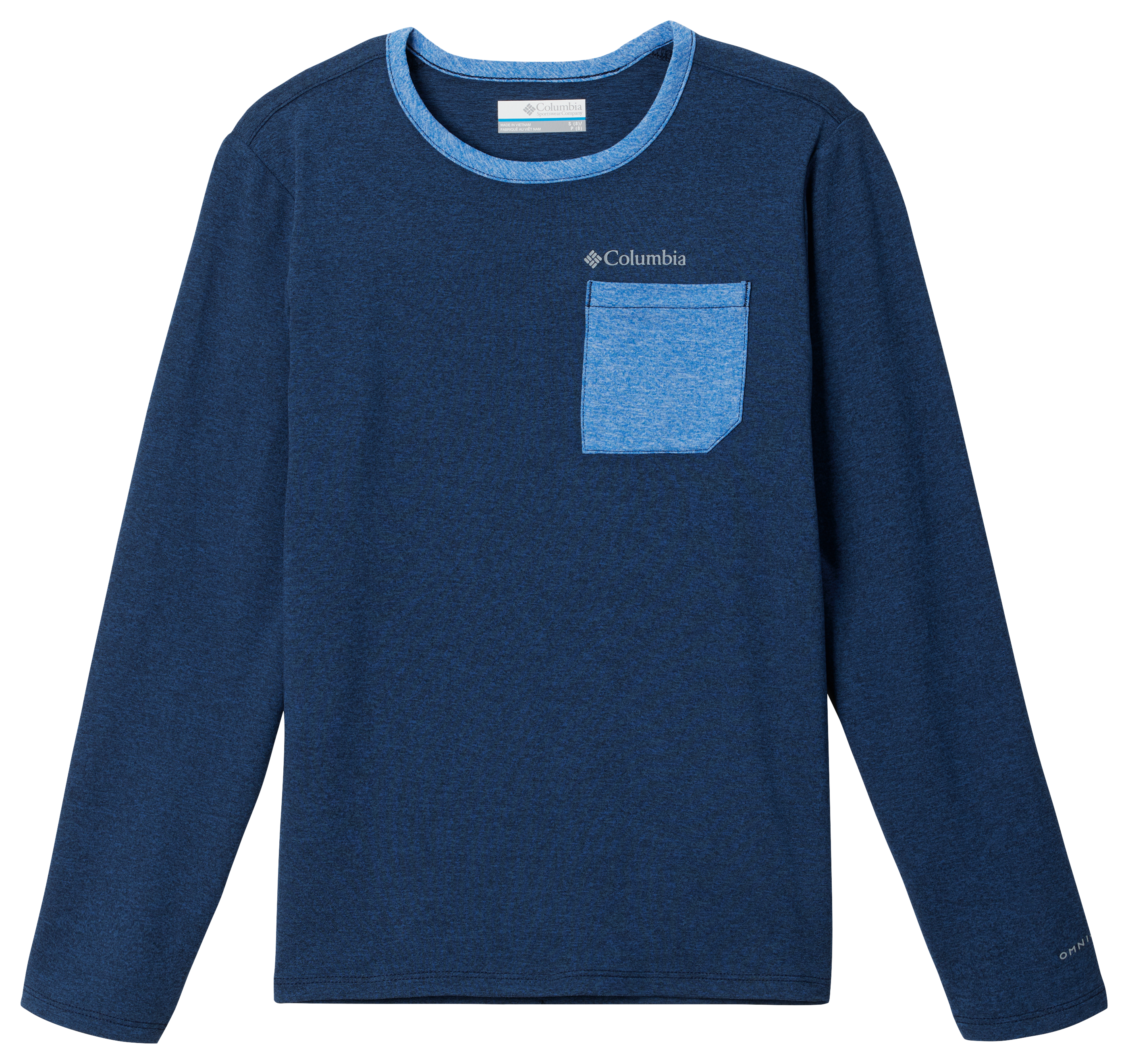 Image of Columbia Tech Trail Long-Sleeve Shirt for Kids - Collegiate Navy/Bright Indigo