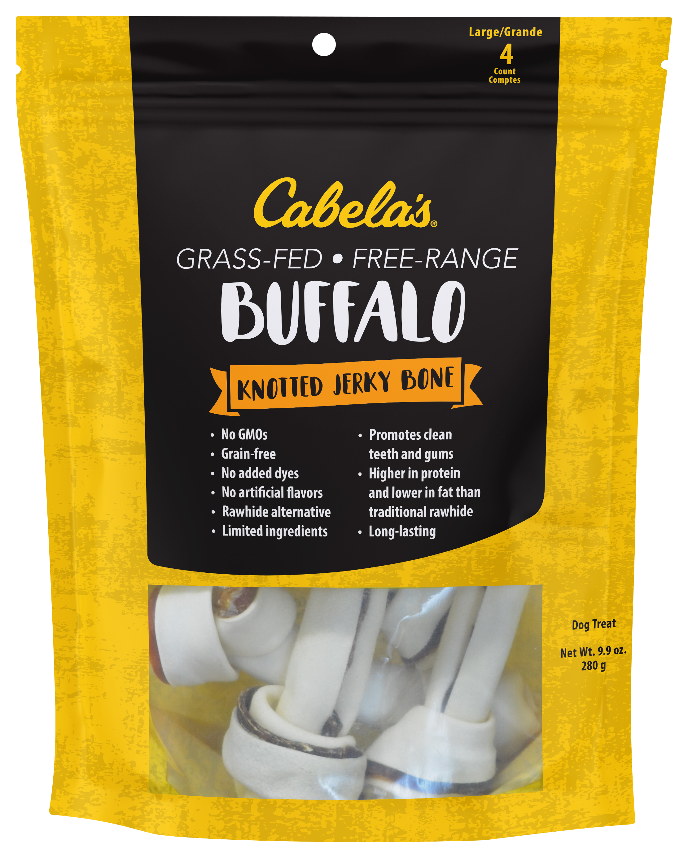 Cabela's Buffalo Knotted Jerky Bone Dog Treats