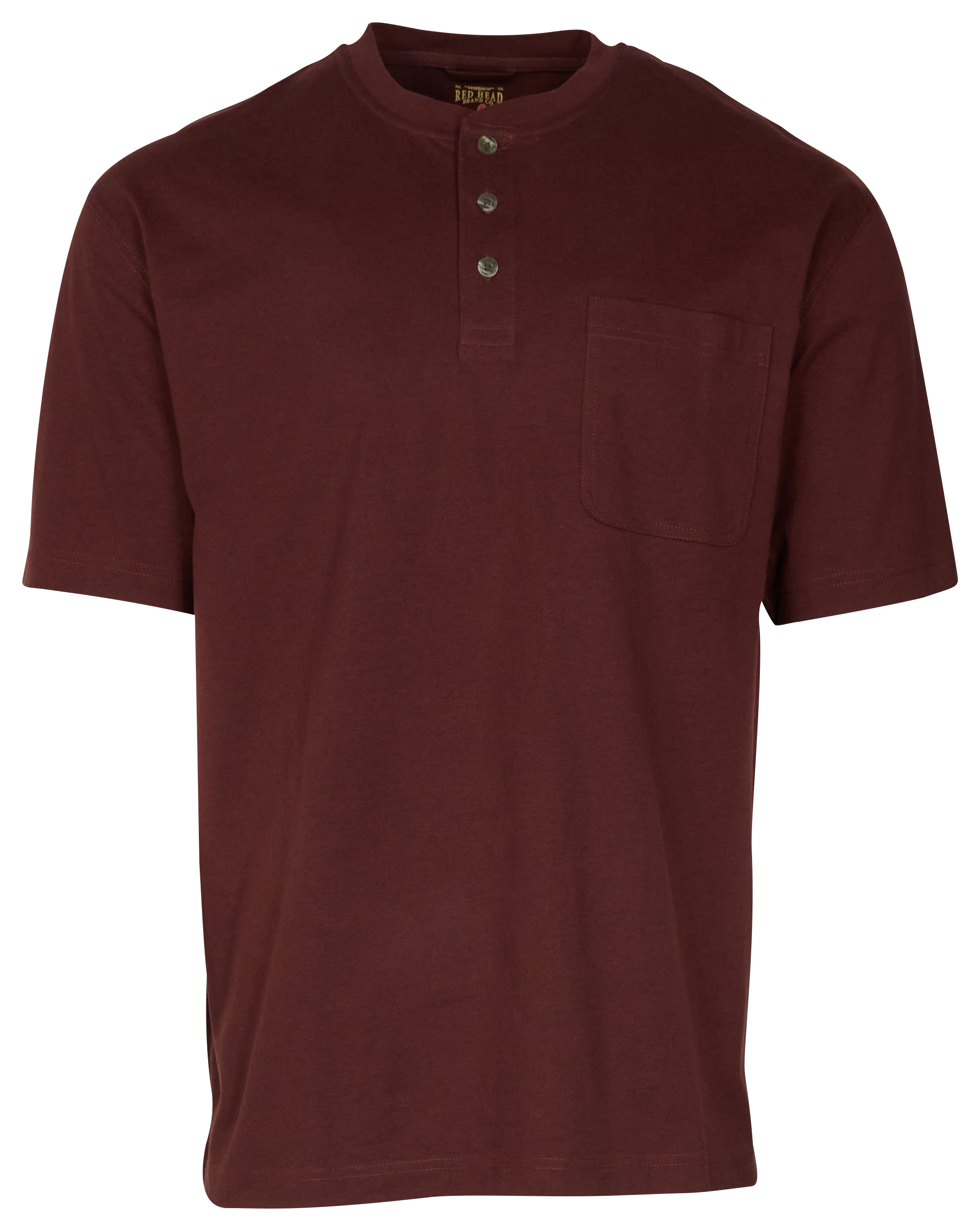 RedHead Henley Pocket Short-Sleeve Shirt for Men - Wine Heather - 3XLT