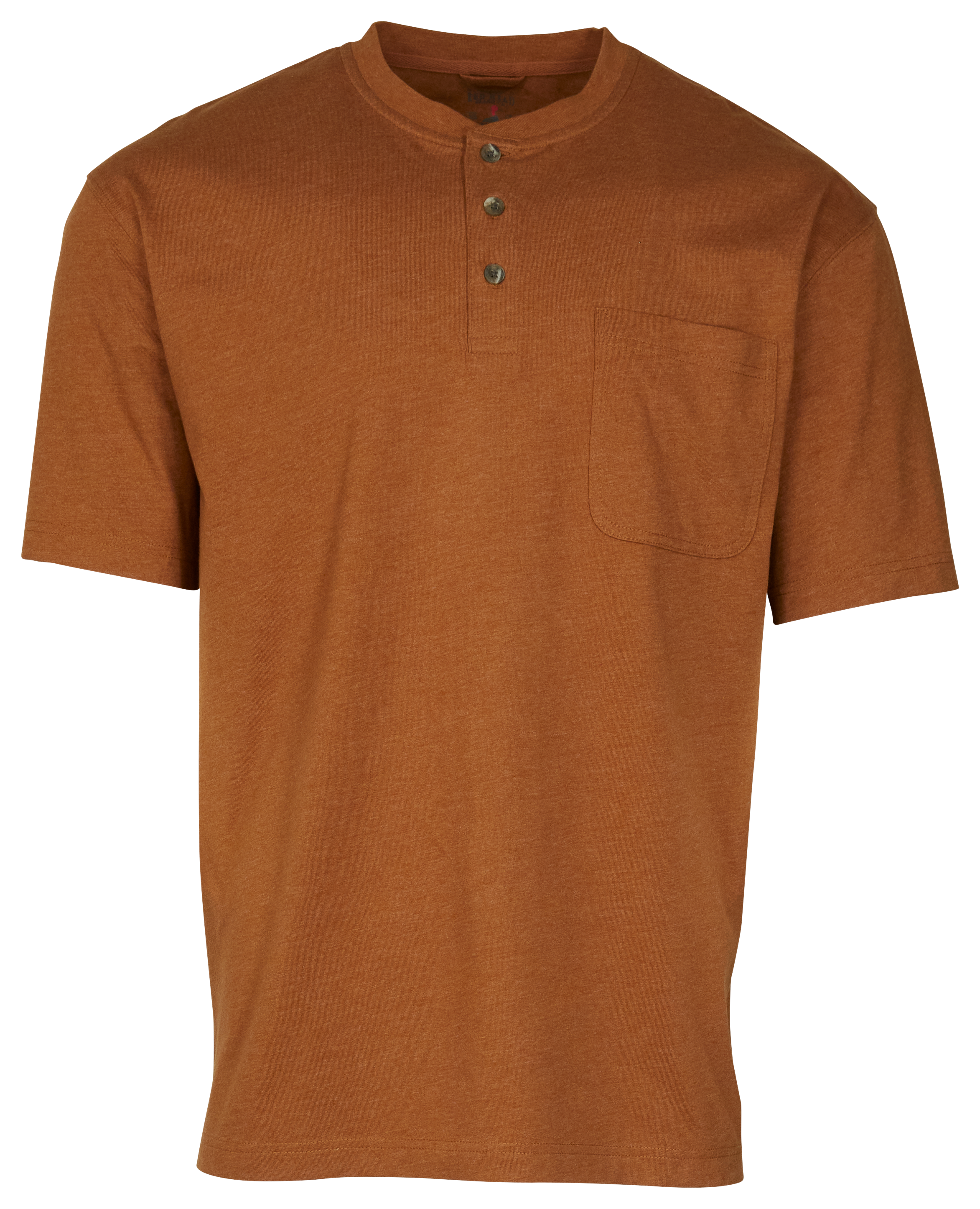 RedHead Henley Pocket Short-Sleeve Shirt for Men - Bronze Heather - 4XL