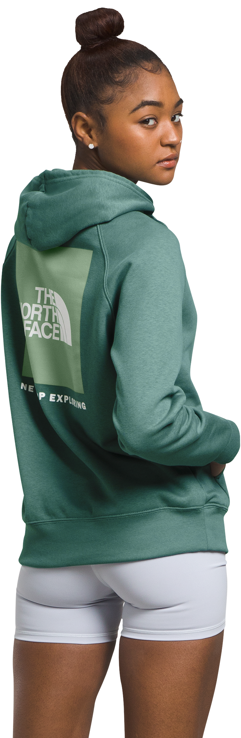 The North Face Box NSE Long-Sleeve Hoodie for Ladies - Dark Sage/Misty Sage - XL