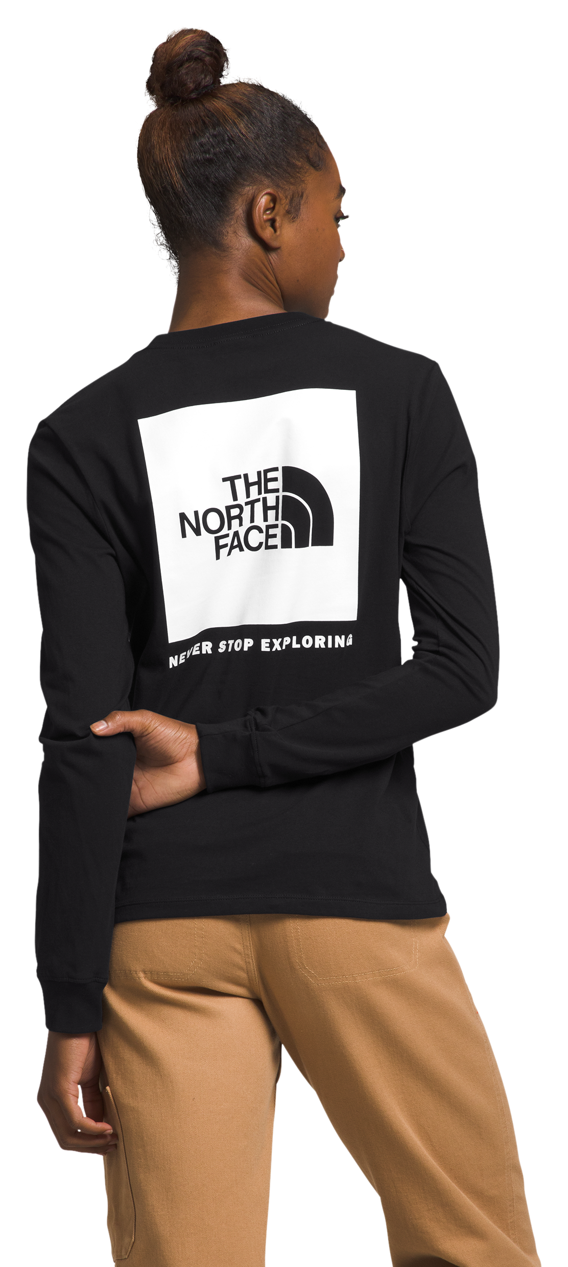 The North Face Box NSE Long-Sleeve T-Shirt for Ladies - TNF Black/TNF White - S -  196573782068