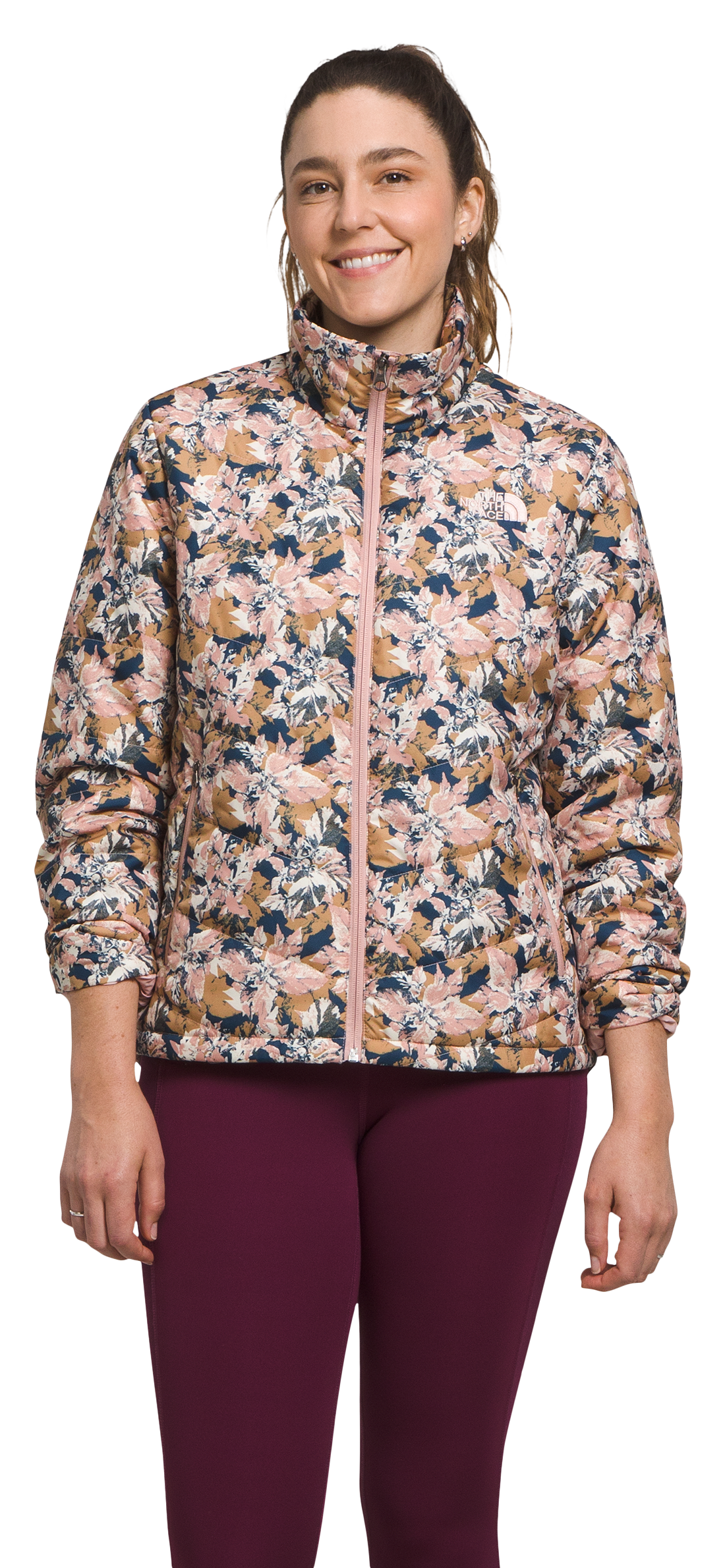 Image of The North Face Tamburello Jacket for Ladies - Pink Moss Coleus Camp Print - S