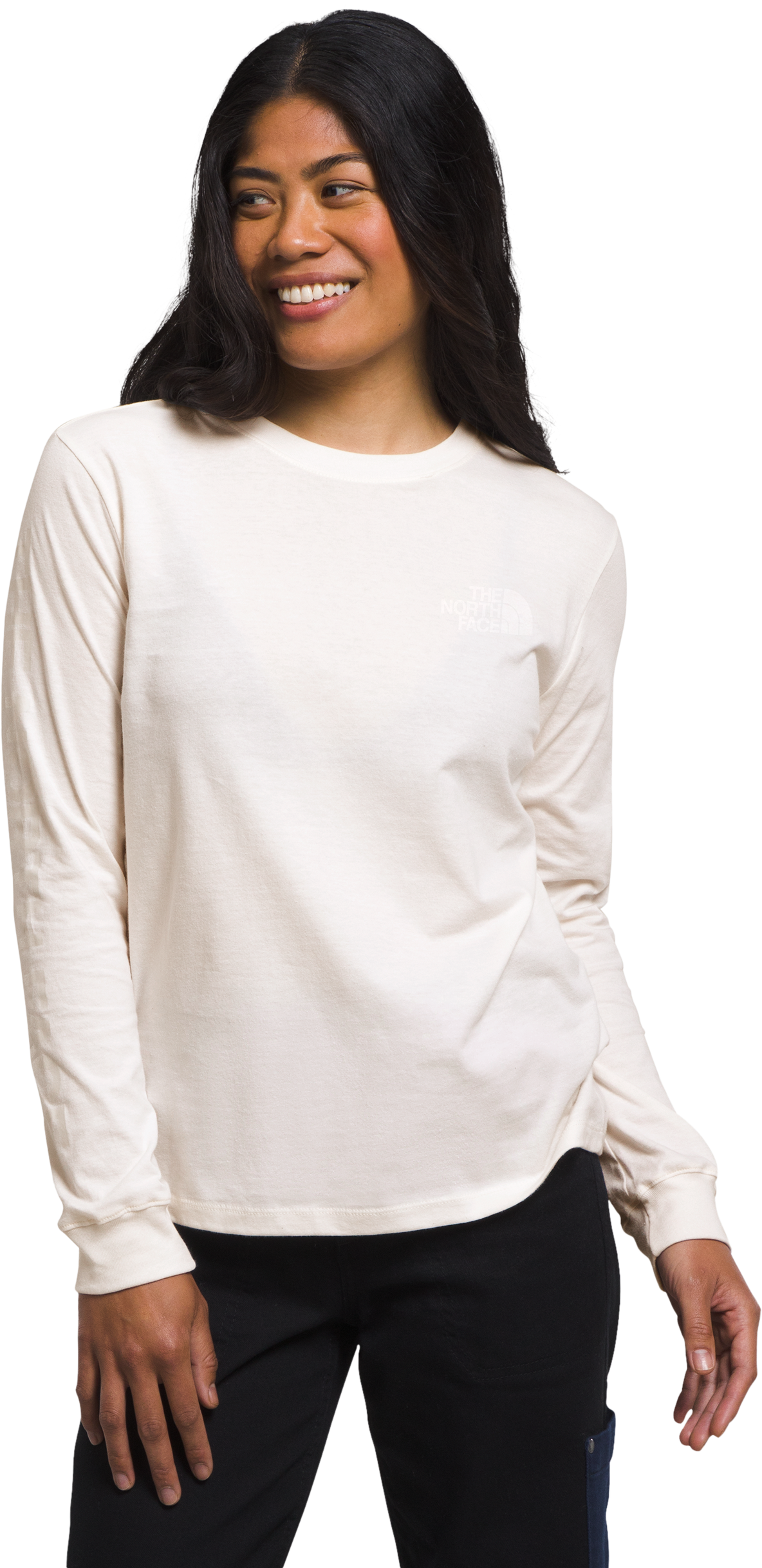 Image of The North Face Hit Graphic Long-Sleeve T-Shirt for Ladies - Gardenia White/Tonal - XXL