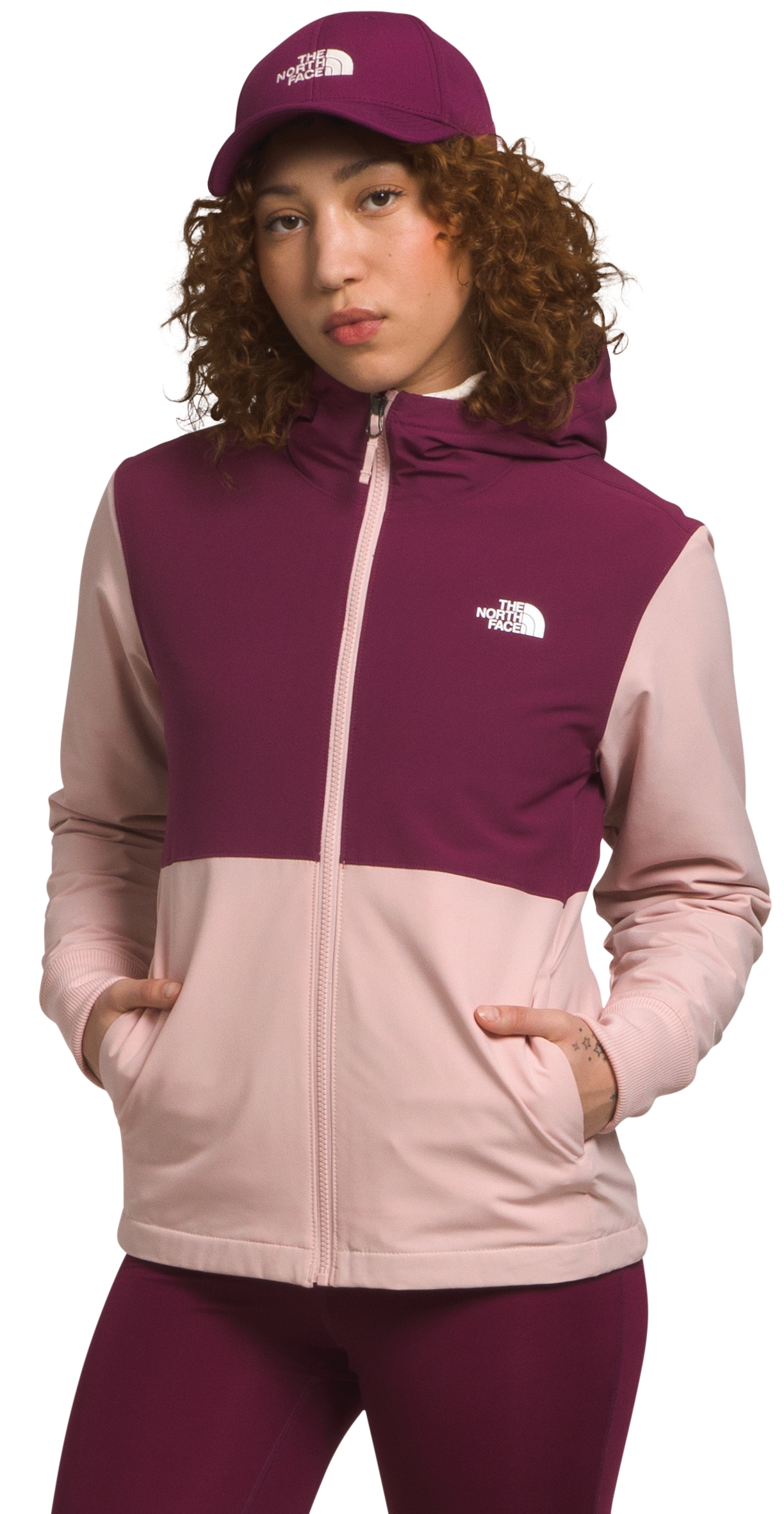 Image of The North Face Shelbe Raschel Long-Sleeve Hoodie for Ladies - Pink Moss/Boysenberry - S