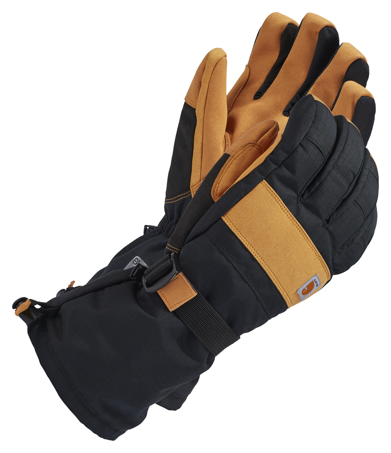 Image of Carhartt Storm Defender Down-Insulated Secure-Cuff Gloves for Men - Black Barley - L