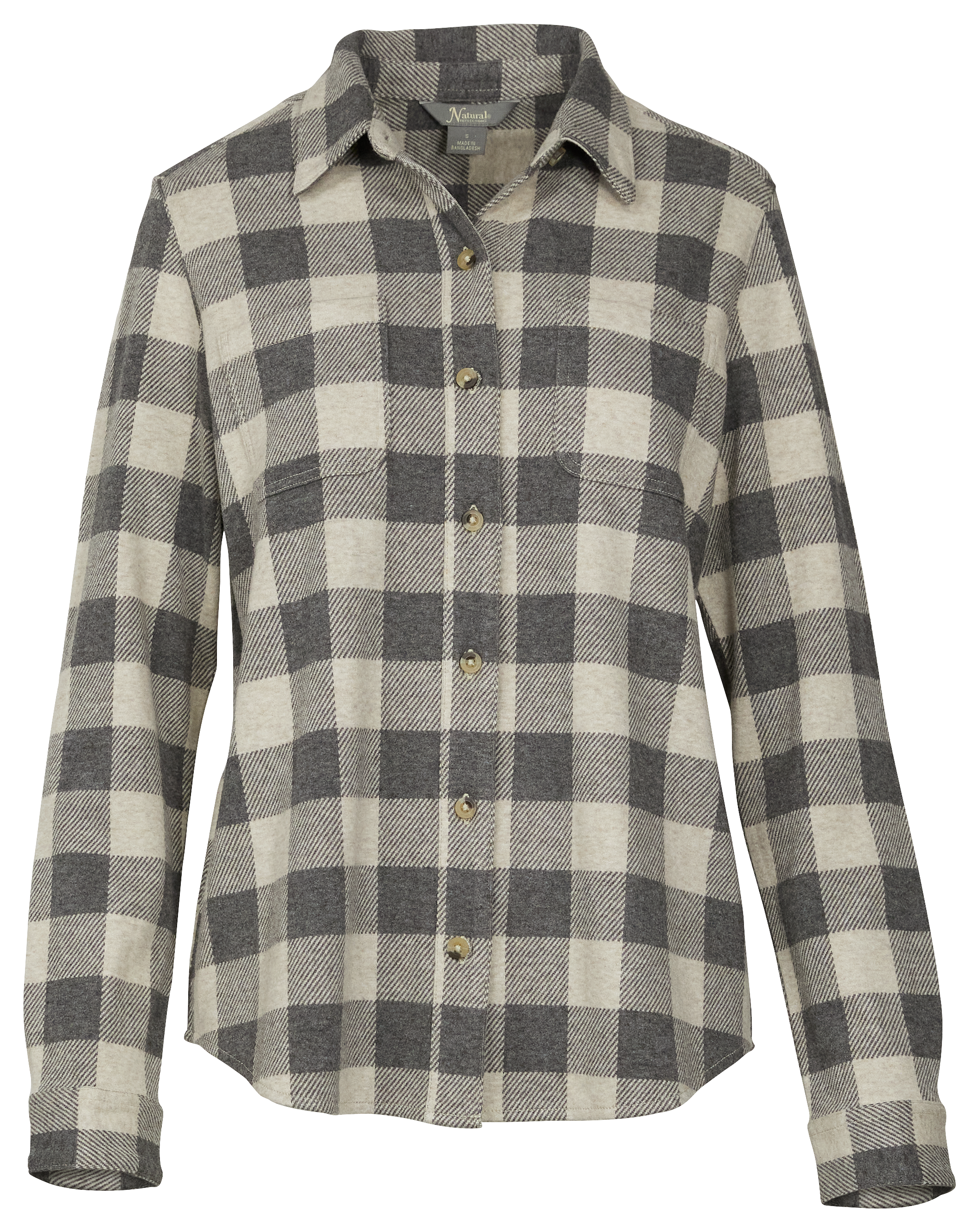 Image of Natural Reflections River Basin Sweater-Knit Long-Sleeve Shirt - Oatmeal/Gray Buffalo - XXL