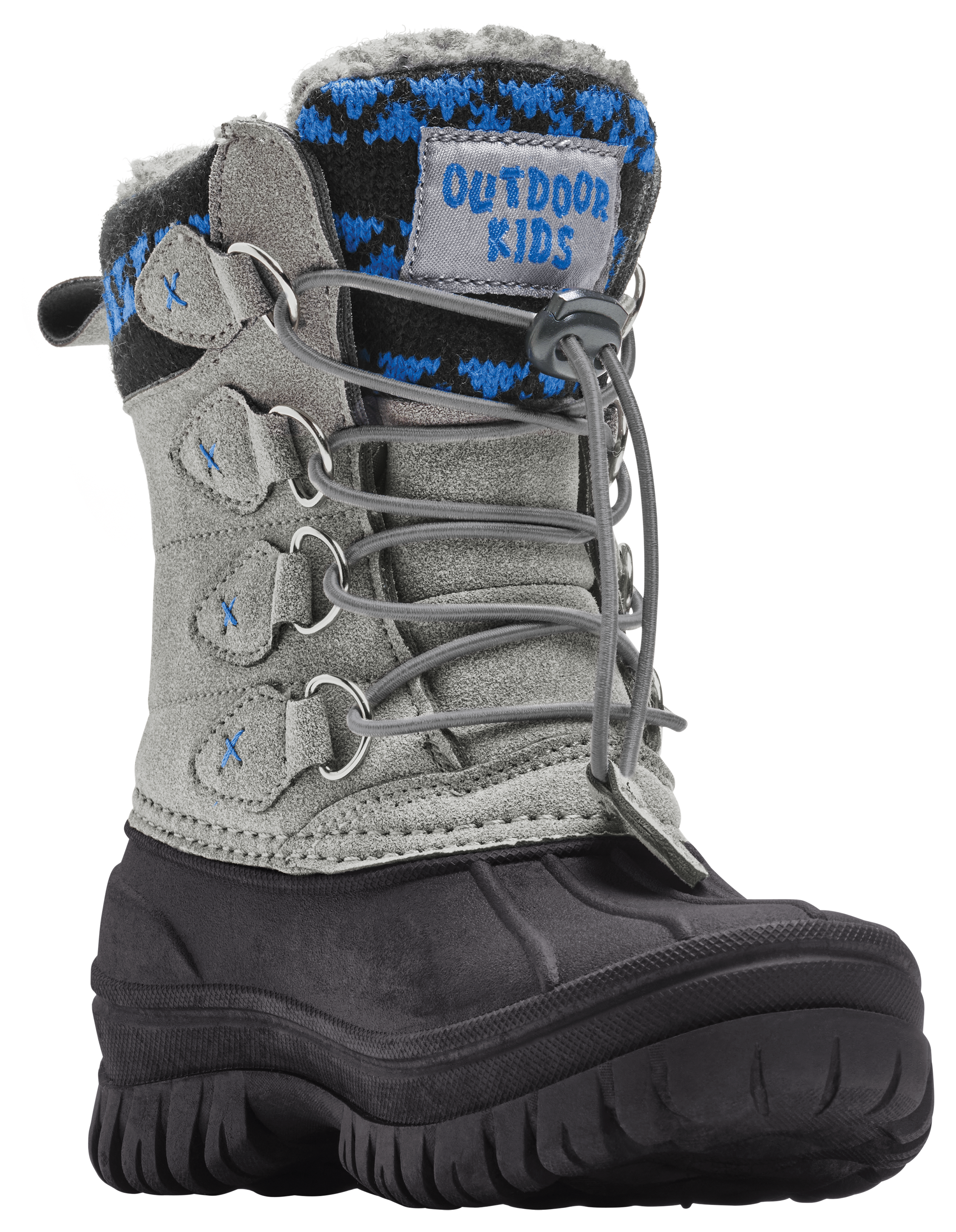 Image of Outdoor Kids Lucerne Insulated Pac Boots for Kids - Grey/Blue - 12 Kids