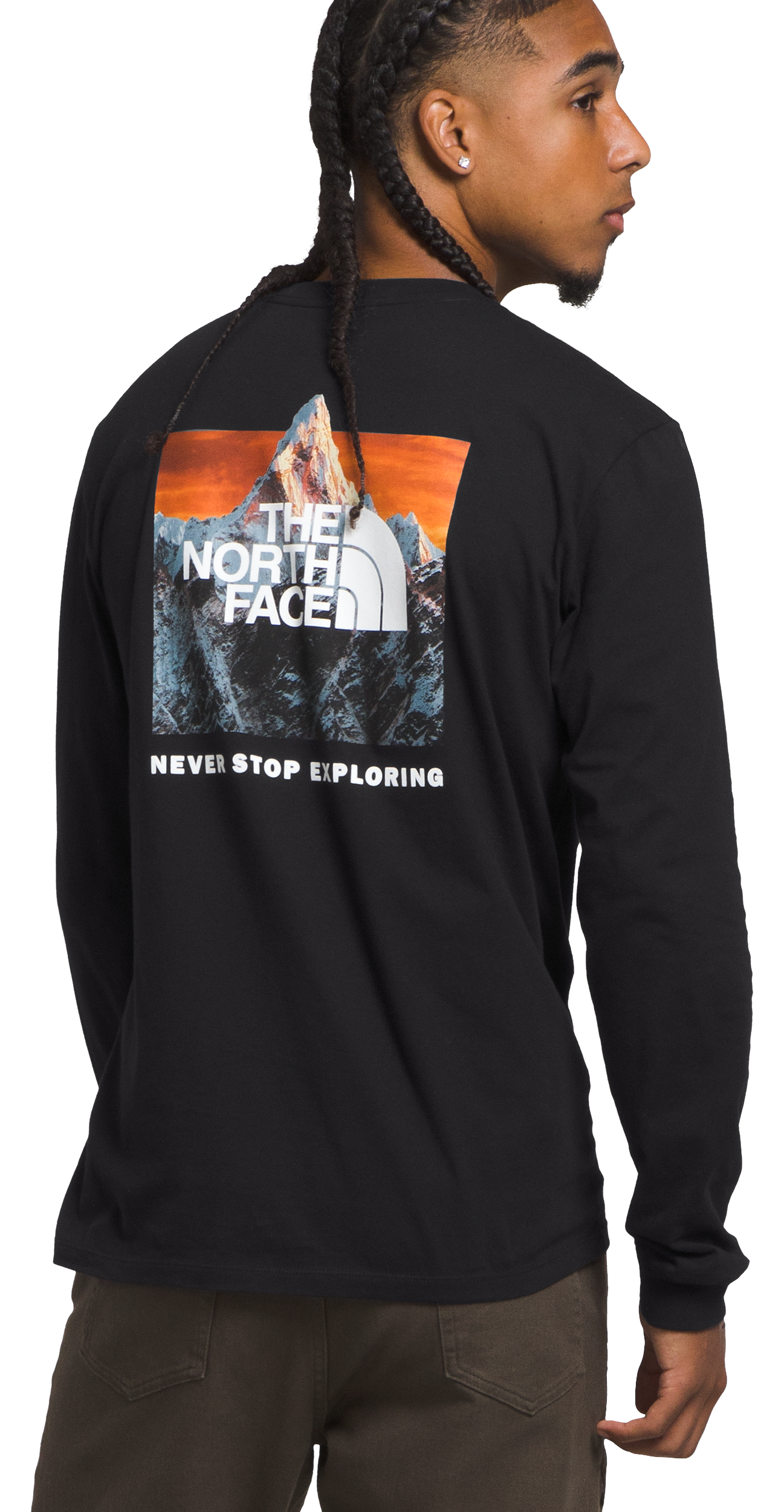 The North Face Box NSE Long-Sleeve Shirt for Men - TNF Black/Photo Real - 2XL