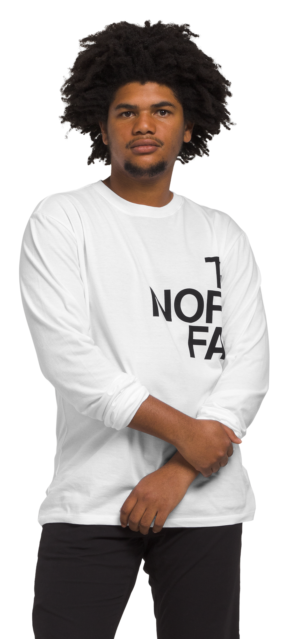 Image of The North Face Brand Proud Long-Sleeve T-Shirt for Men - TNF White/TNF Black - 2XL