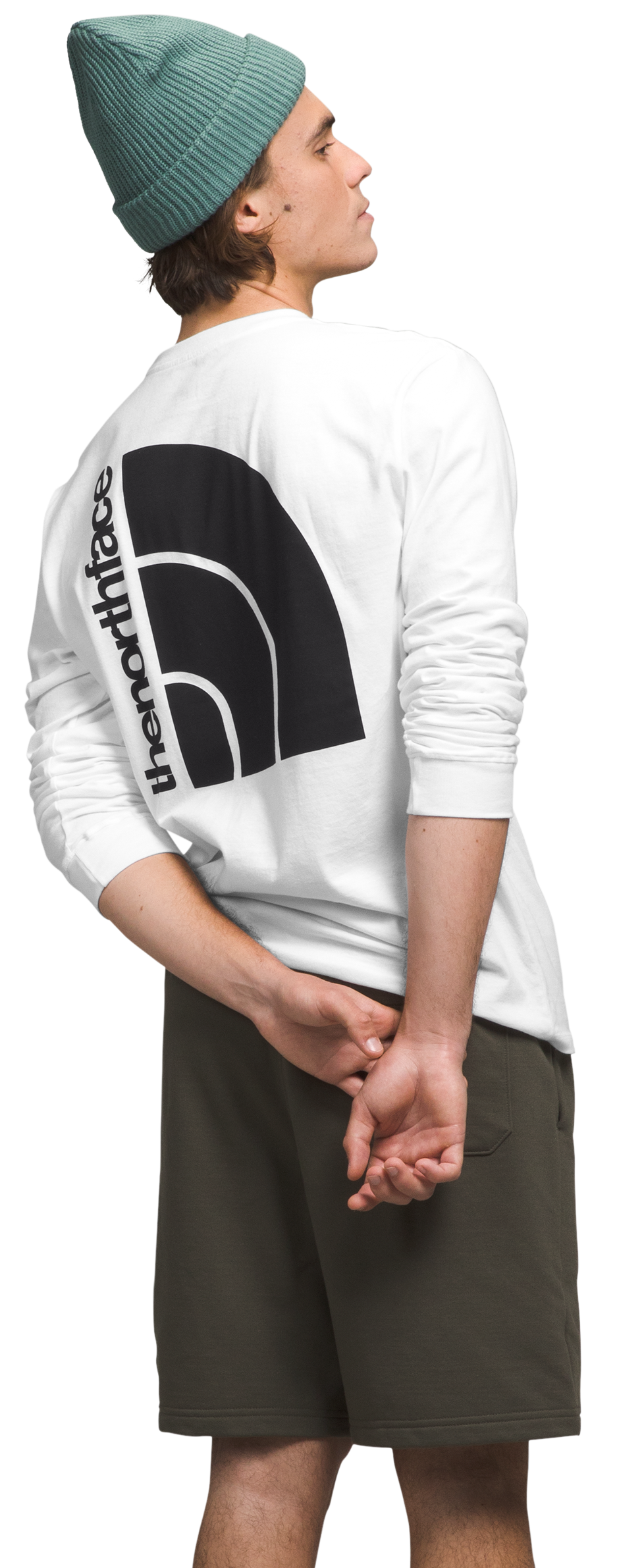 Image of The North Face Jumbo Half Dome Long-Sleeve T-Shirt for Men - TNF White/TNF Black - M