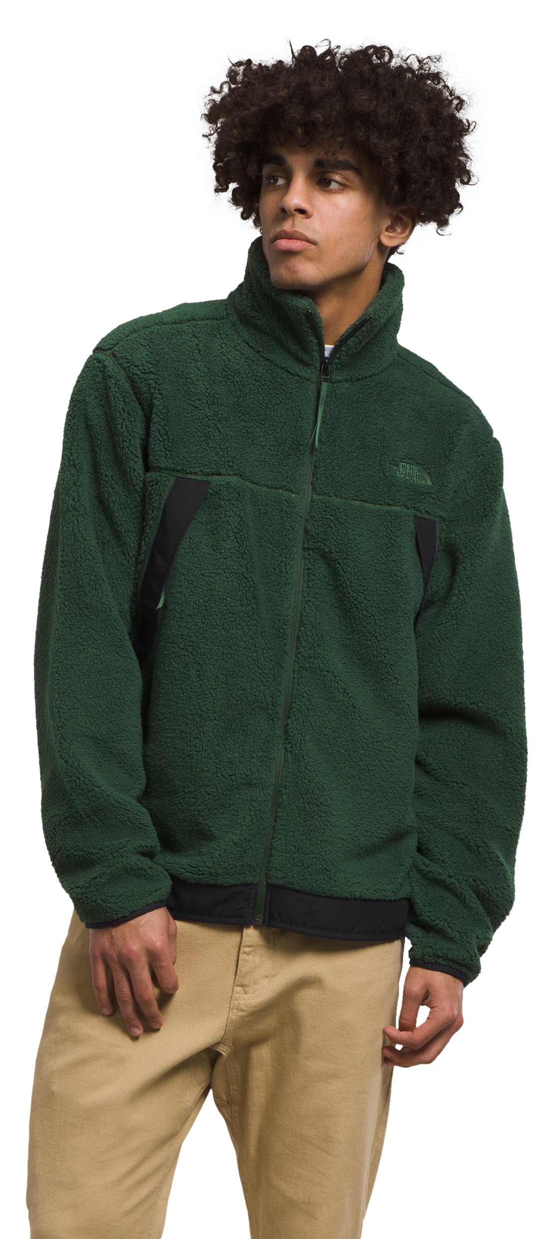 Image of The North Face Campshire Fleece Jacket for Men - Pine Needle/TNF Black - S