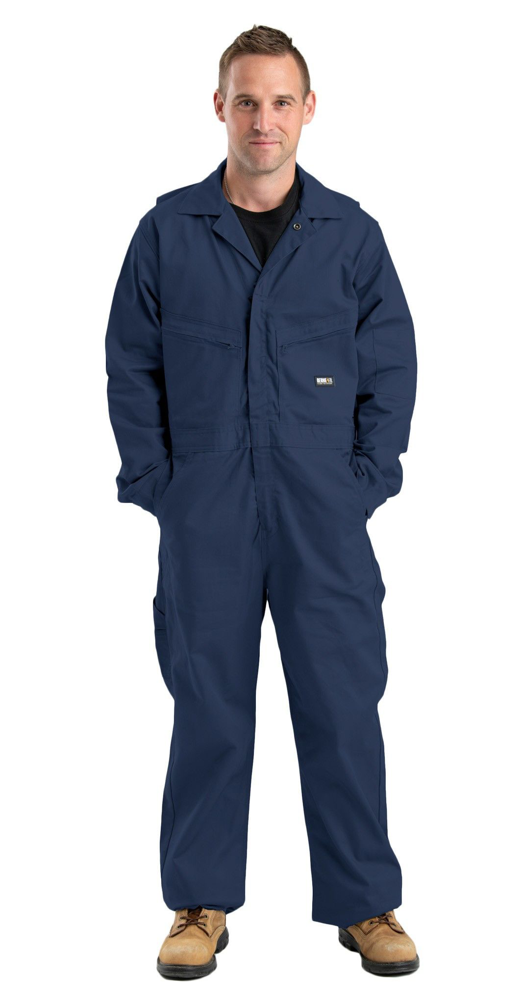 Berne Flame-Resistant Unlined Coveralls for Men - Navy - 54 - Short