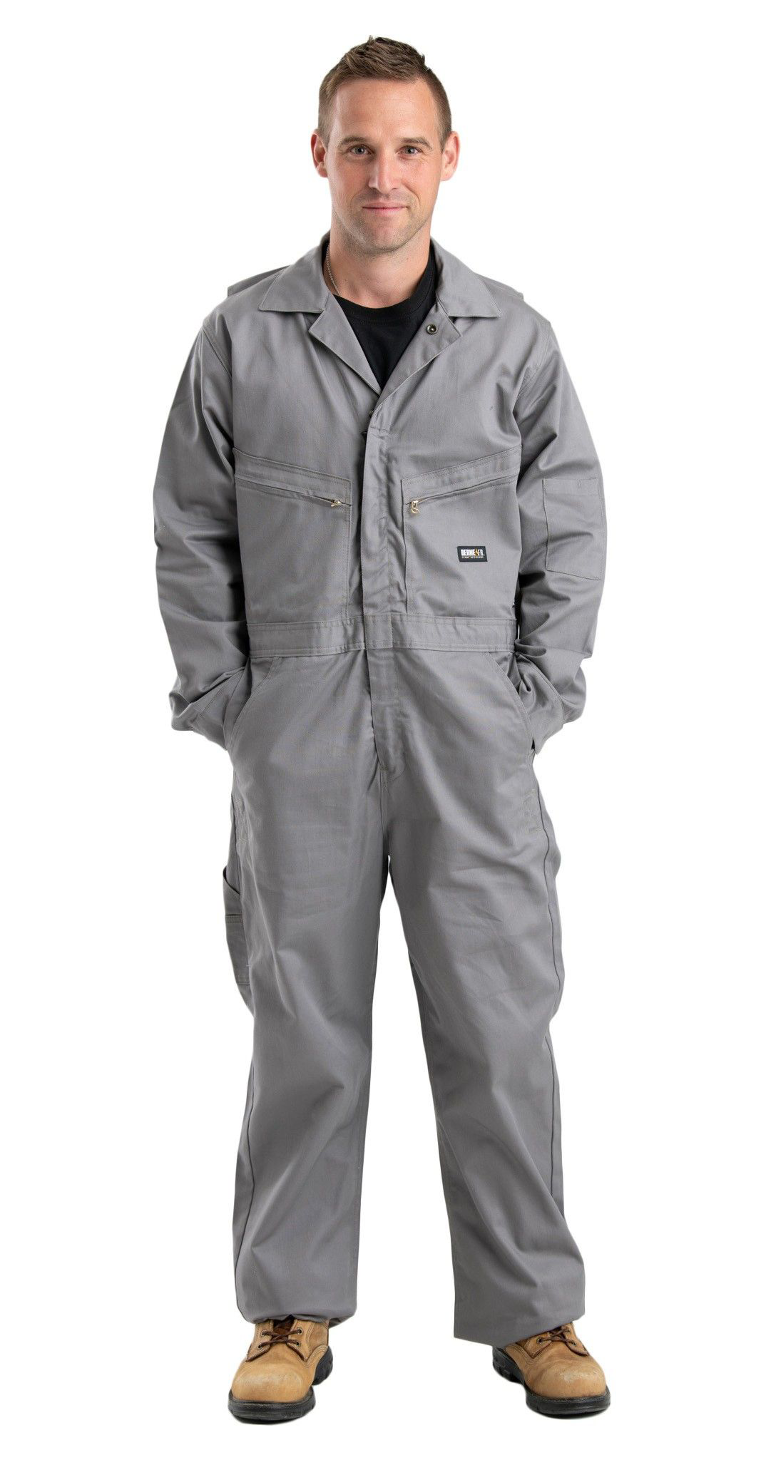 Berne Flame-Resistant Unlined Coveralls for Men - Gray - 52 - Regular