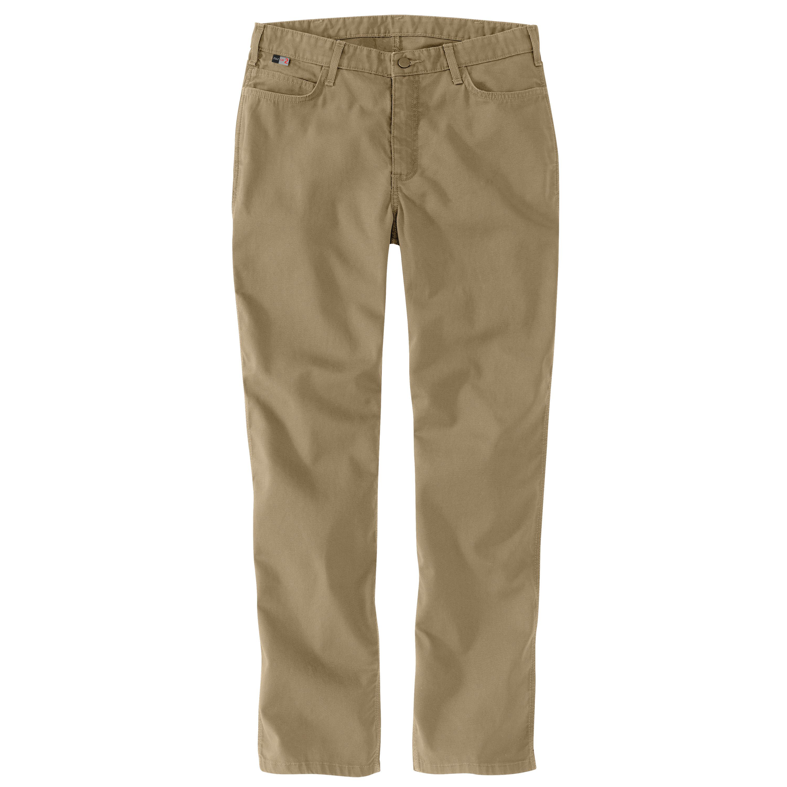 Carhartt Flame-Resistant Rugged Flex Relaxed-Fit Canvas Work Pants for Ladies - Dark Khaki - 6 - Regular