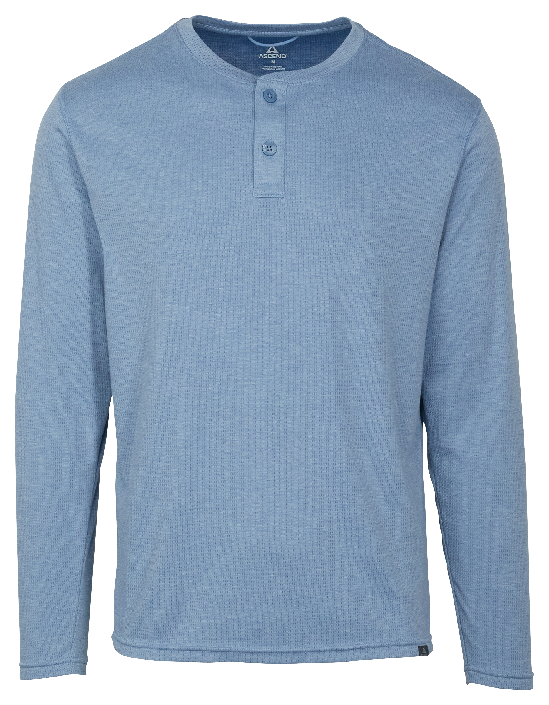Image of Ascend Tech Long-Sleeve Henley for Men - Coronet Blue - M