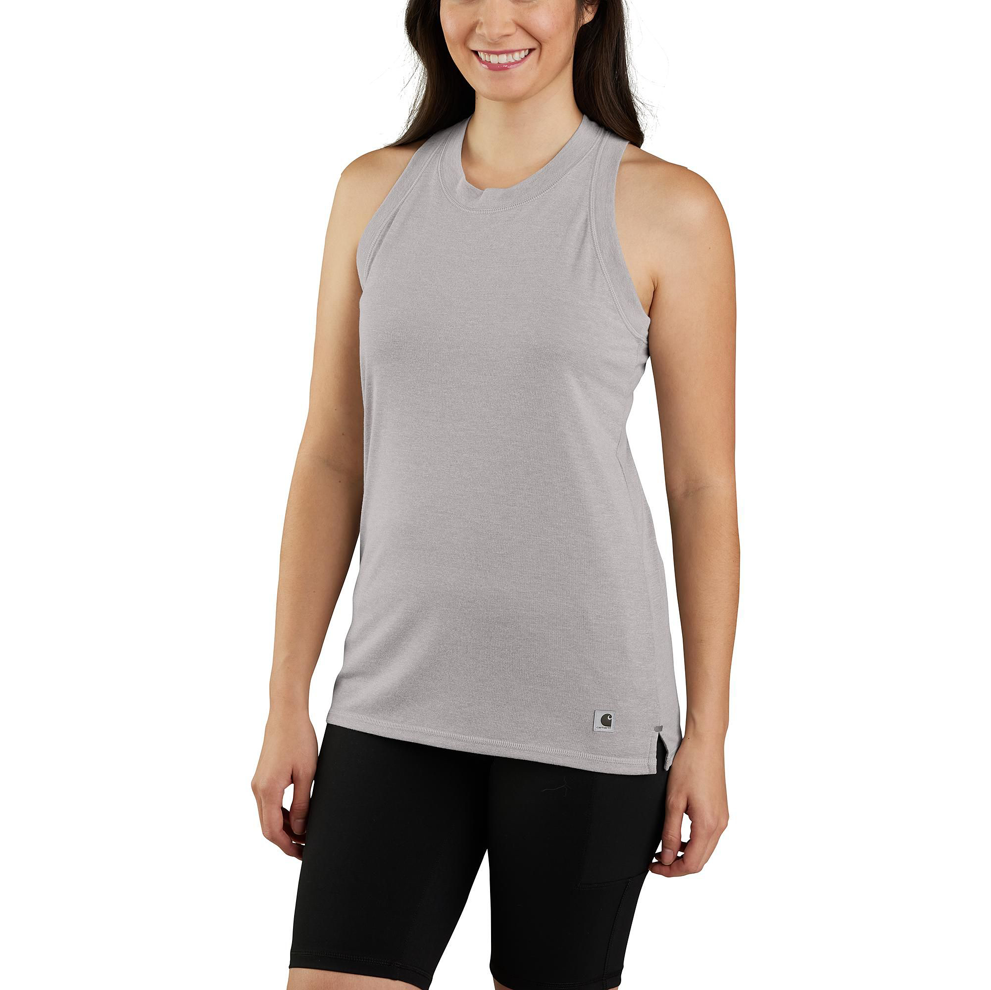 Women's Athletic Workout Racerback Tank Top Sleeveless Shirts - Heather  Grey / XS