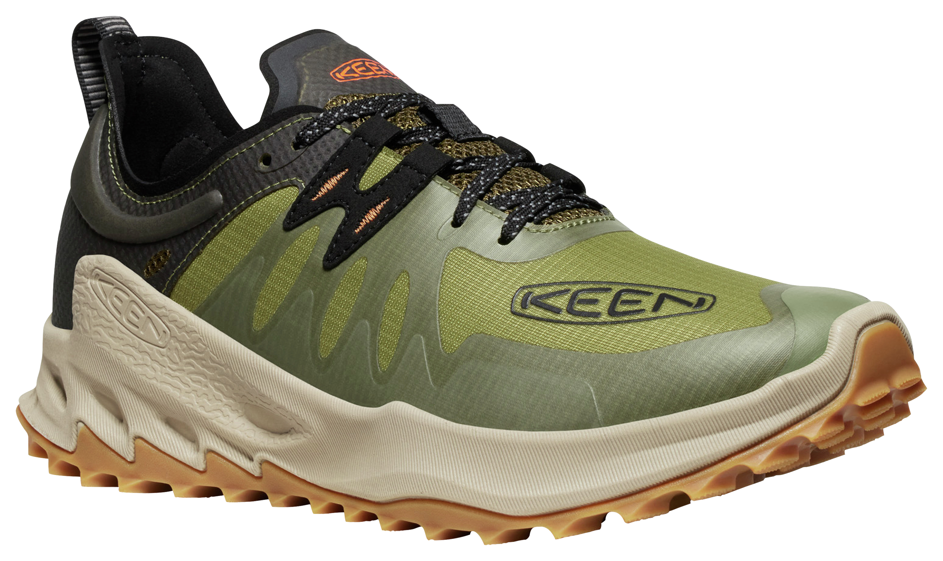 Image of KEEN Zionic Speed Hiking Shoes for Men - Dark Olive/Scarlet Ibis - 9M