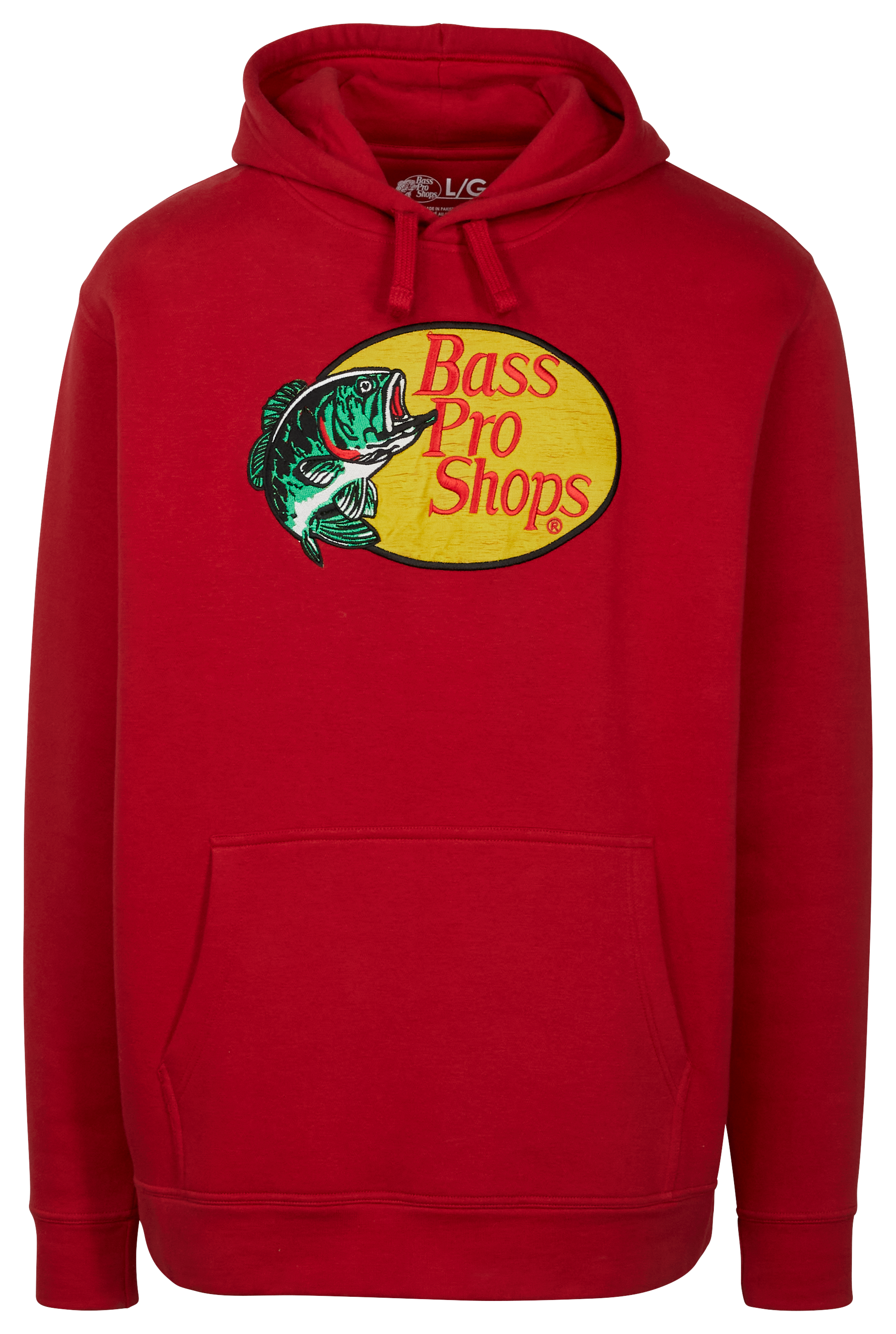Bass Pro Shops Embroidered Woodcut Logo Hoodie for Men - Scarlet Sage - XLT