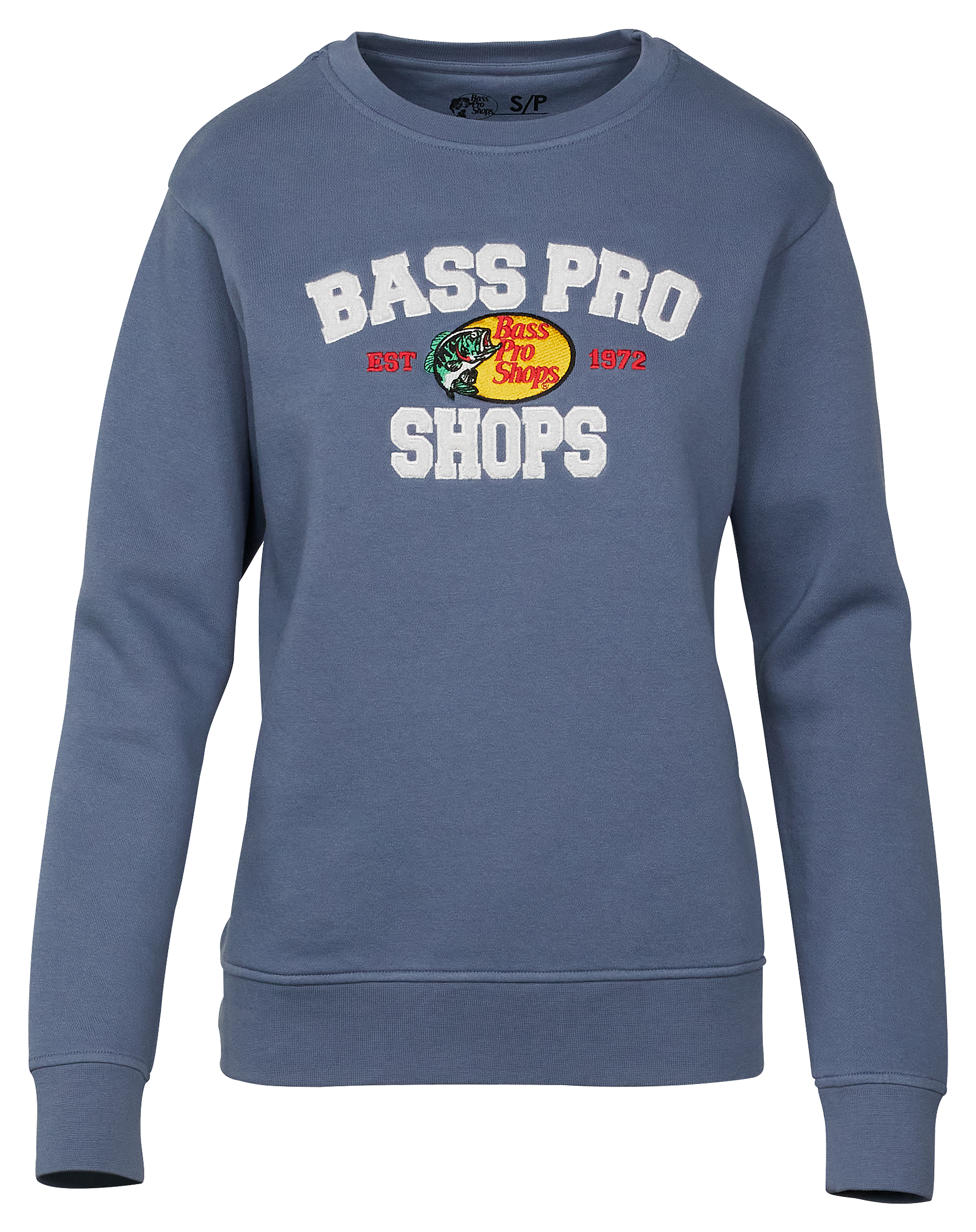 Bass Pro Shops Logo Crew-Neck Long-Sleeve Sweatshirt for Ladies - Flint Stone - S
