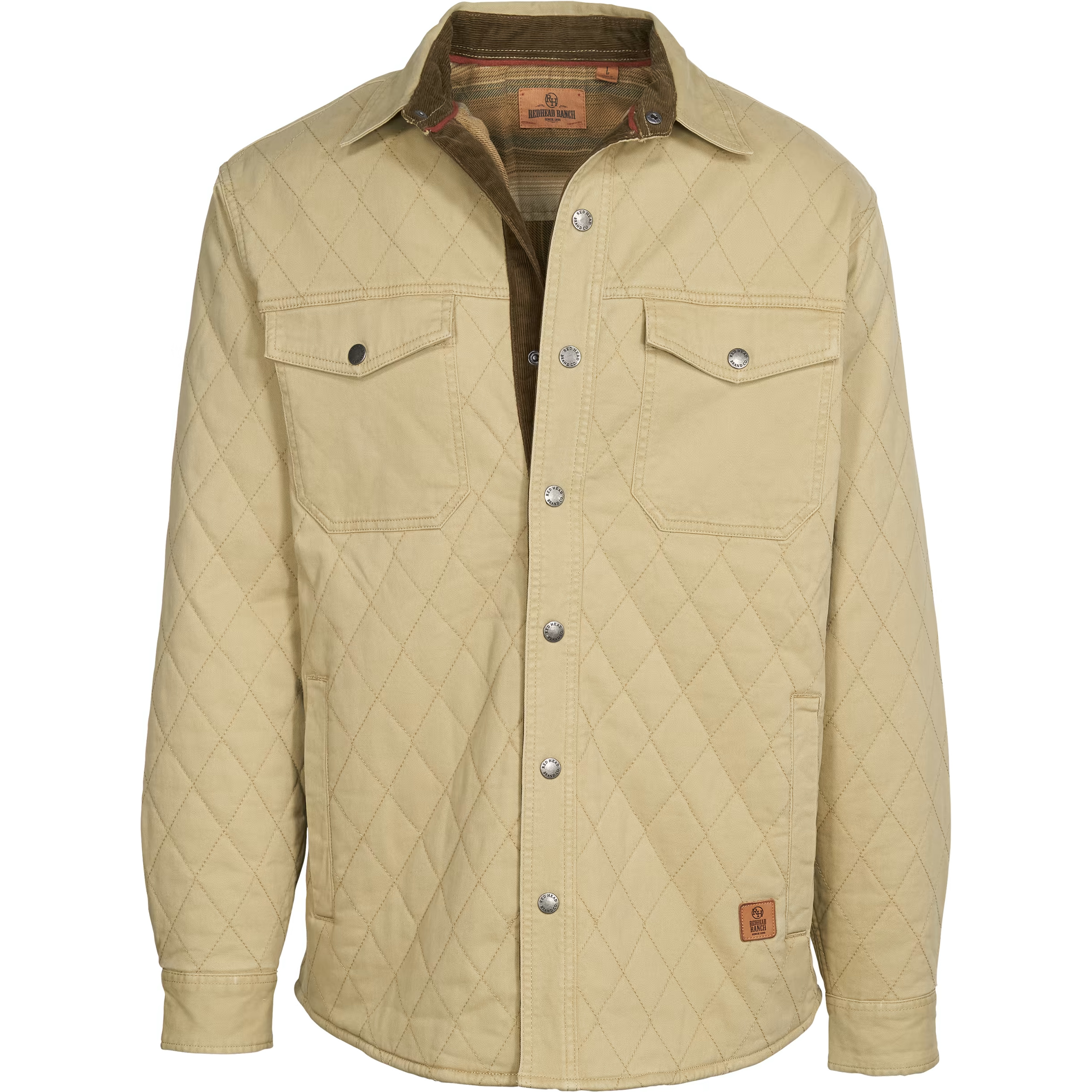 RedHead Ranch Eagle Butte Quilted Long-Sleeve Overshirt for Men - Olive Gray