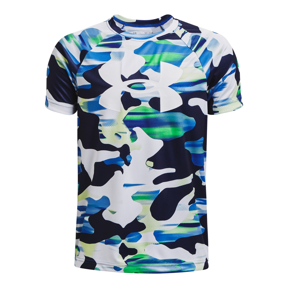 Image of Under Armour UA Tech Big Logo Printed Short-Sleeve T-Shirt for Kids - Versa Blue/White - XL