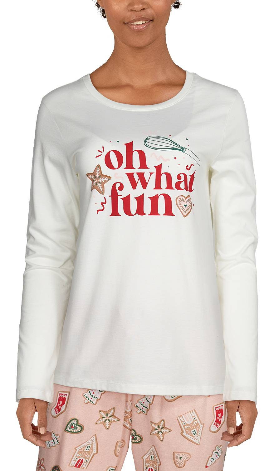 NATURAL REFLECTIONS Oh What Fun Long-Sleeve T-Shirt for Ladies