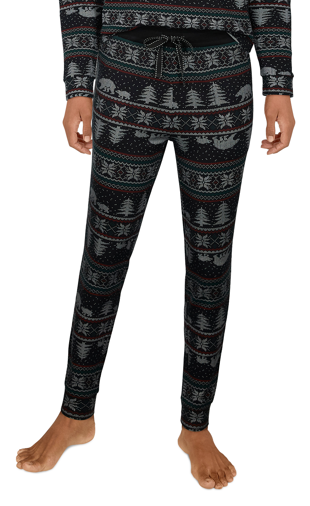 Image of Natural Reflections Fair Isle Sleep Joggers - Anthracite