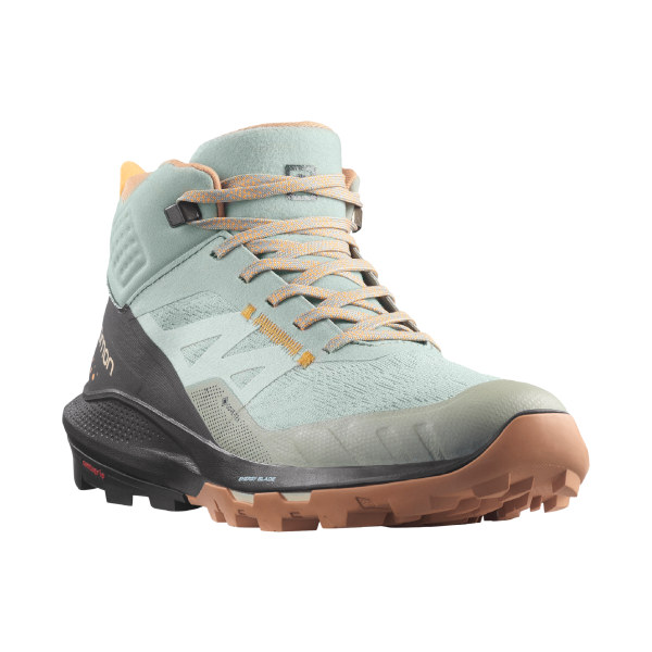Salomon Outpulse Mid GORE-TEX Hiking Boots for Ladies - Wrought Iron/Ebony/Blaze Orange - 6M