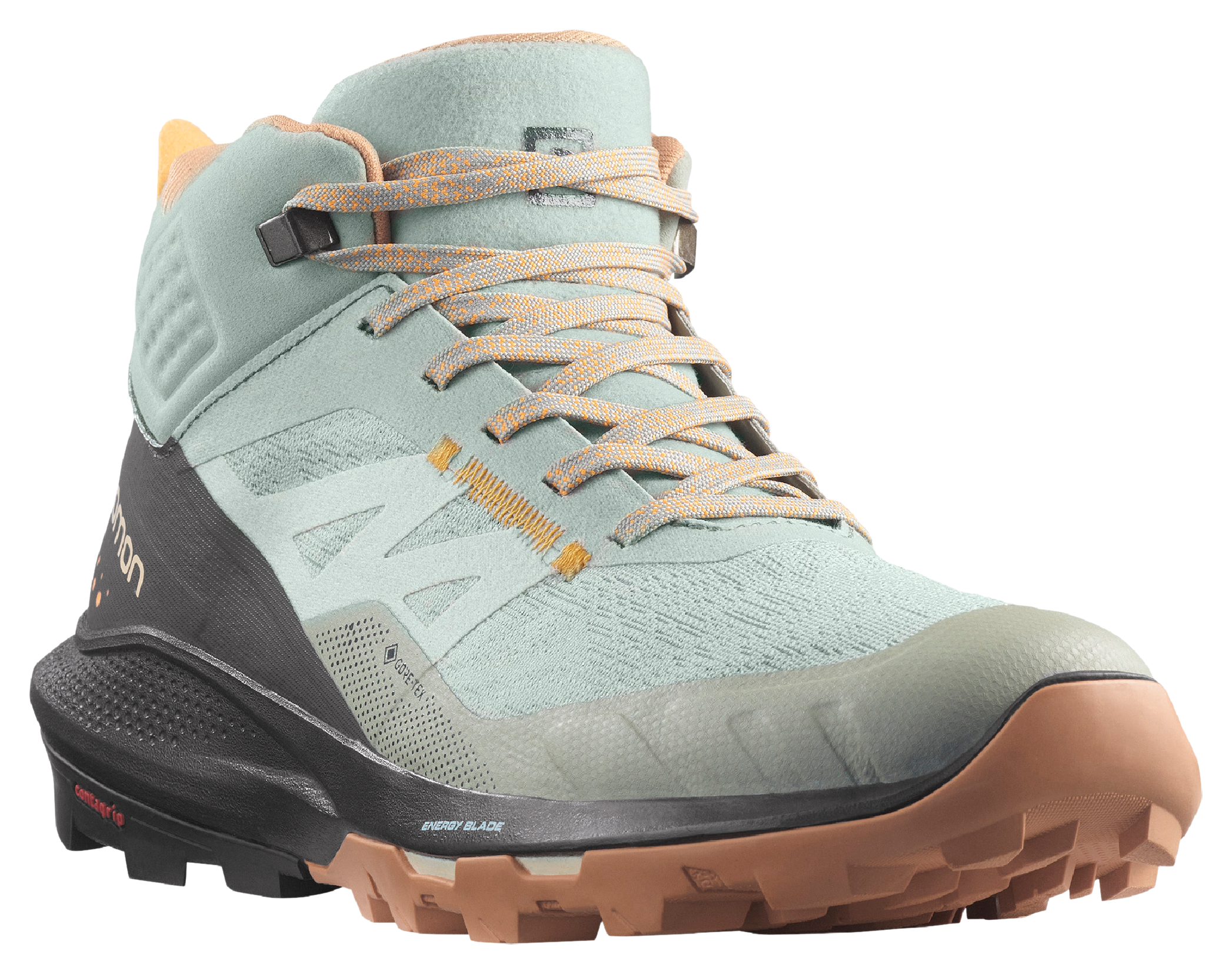 Image of Salomon Outpulse Mid GORE-TEX Hiking Boots for Ladies - Wrought Iron/Ebony/Blaze Orange - 6.5M