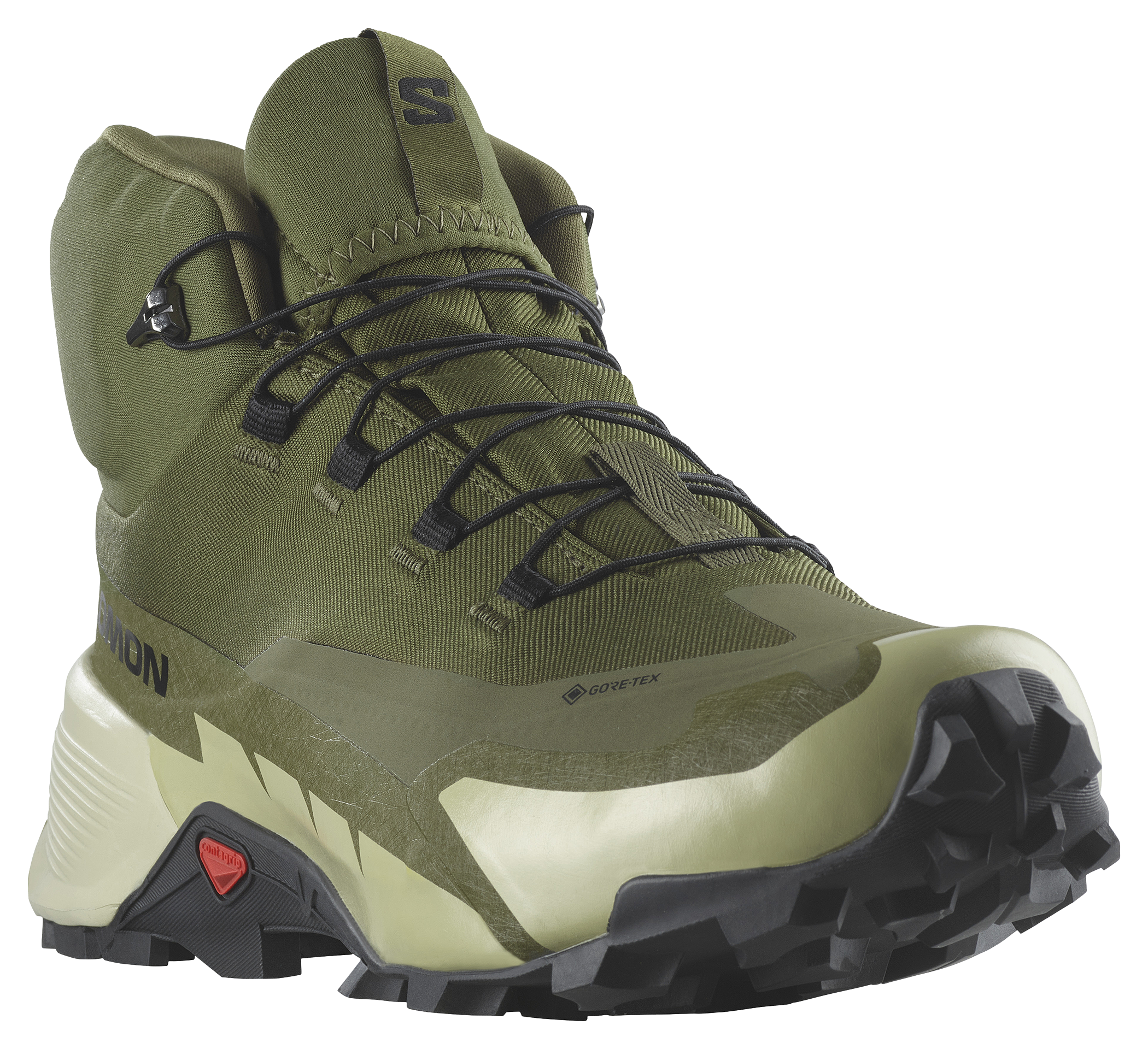 Image of Salomon Cross Hike 2 Mid GORE-TEX Hiking Boots for Men - Olive/Moss Black - 8.5M