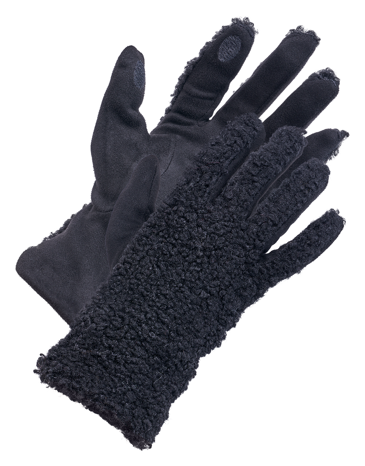 Image of Natural Reflections Sherpa Gloves for Ladies - Black