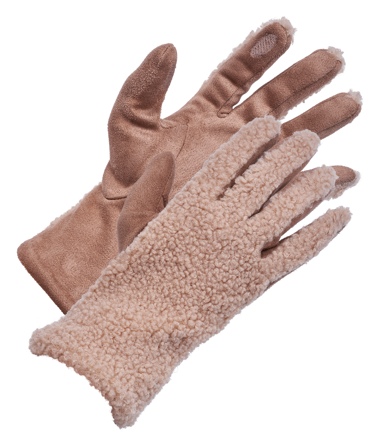 Image of Natural Reflections Sherpa Gloves for Ladies - Tan