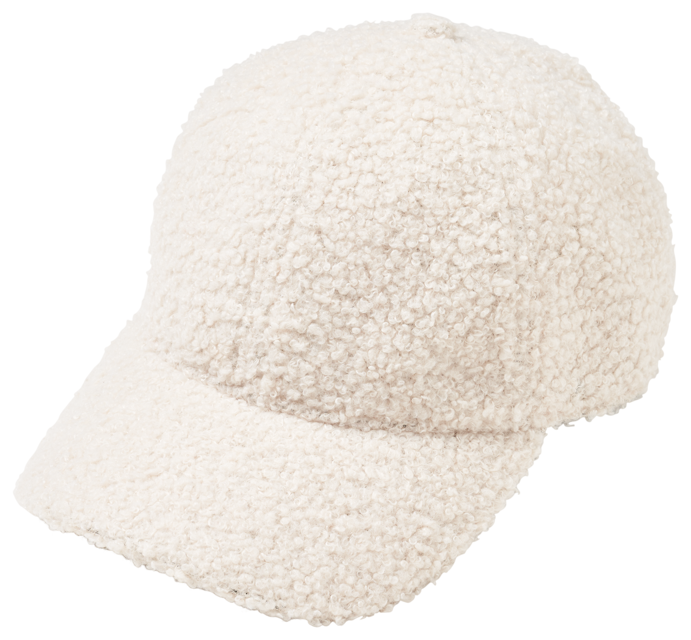 Image of Natural Reflections Cozy Curly Sherpa Cap for Ladies - Cream