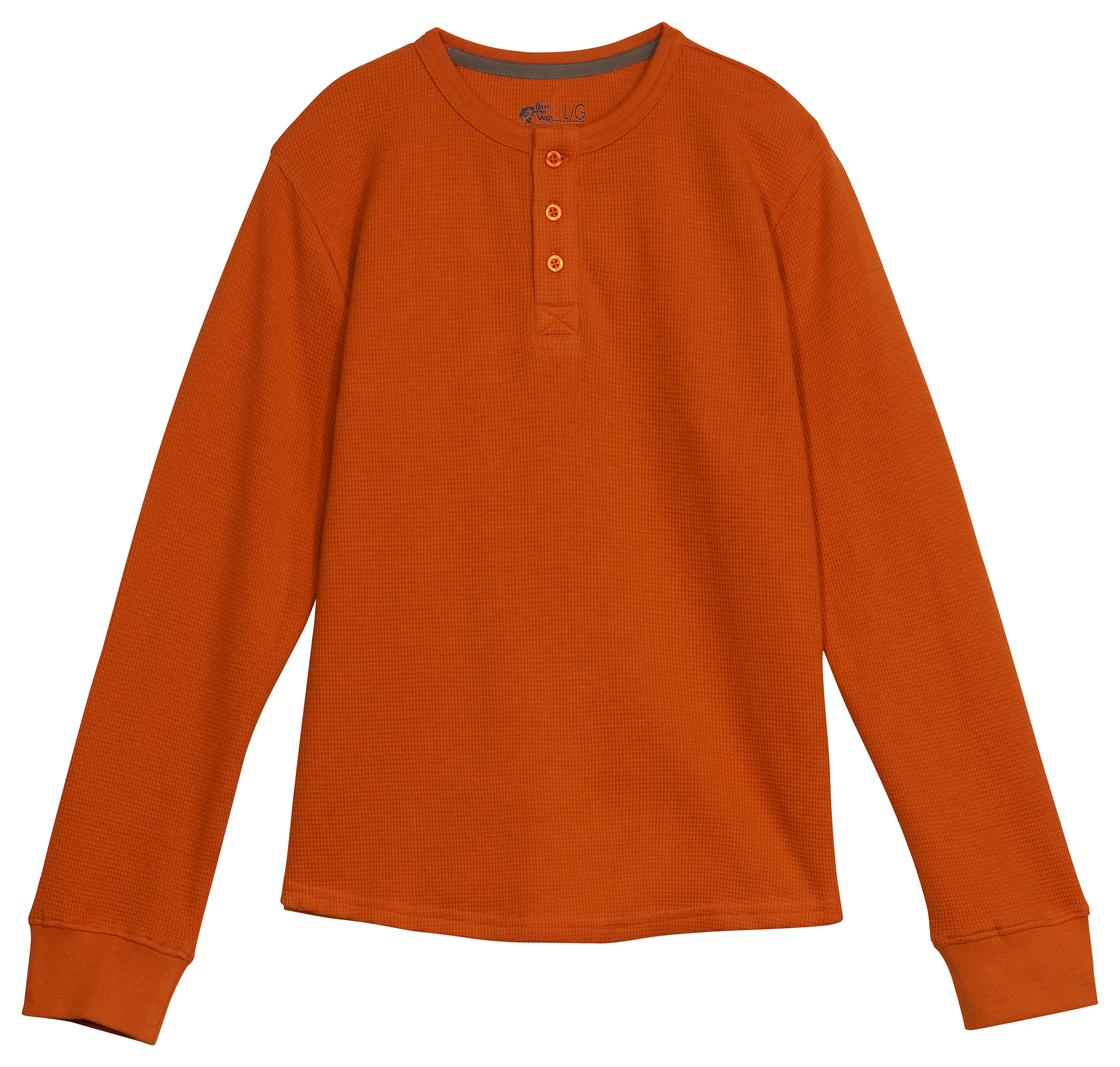 Image of Bass Pro Shops Thermal Long-Sleeve Henley for Kids - Autumn Maple - XS