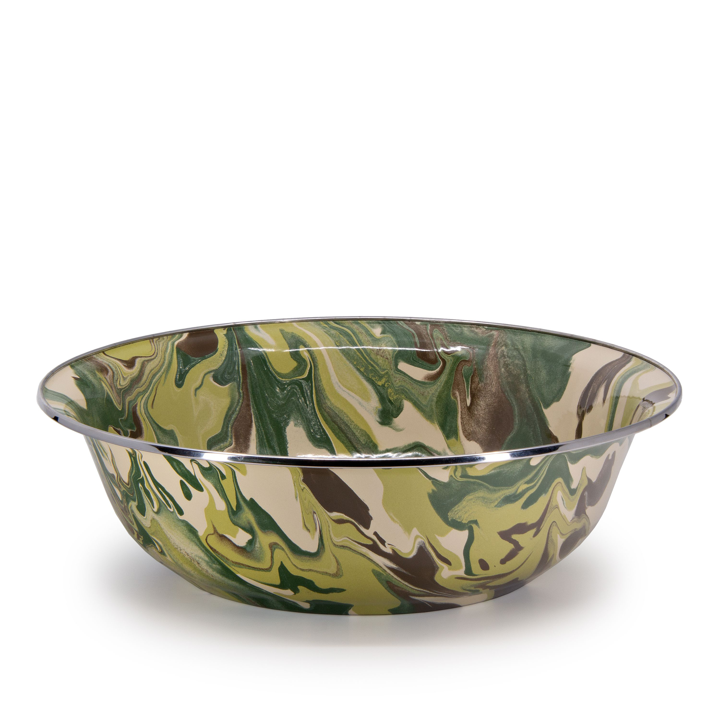 Image of Golden Rabbit Camouflage Enamelware Serving Basin