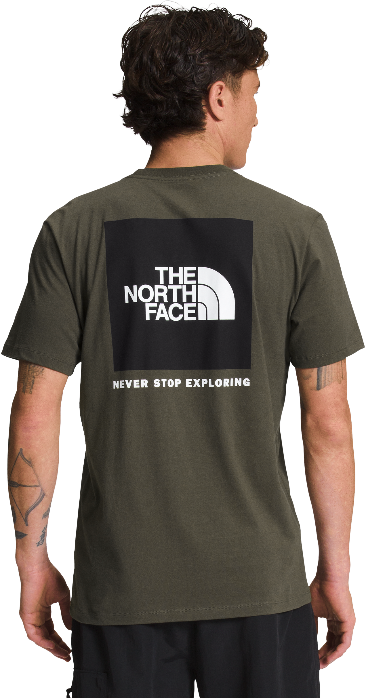 The North Face Brand Proud Box NSE Short-Sleeve T-Shirt for Men - New Taupe Green/TNF Black - L -  00196249622070