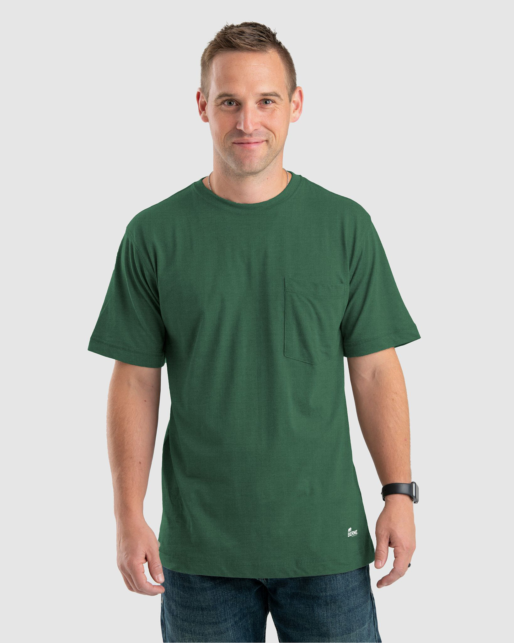 Image of Berne Performance Pocket Short-Sleeve T-Shirt - Pine