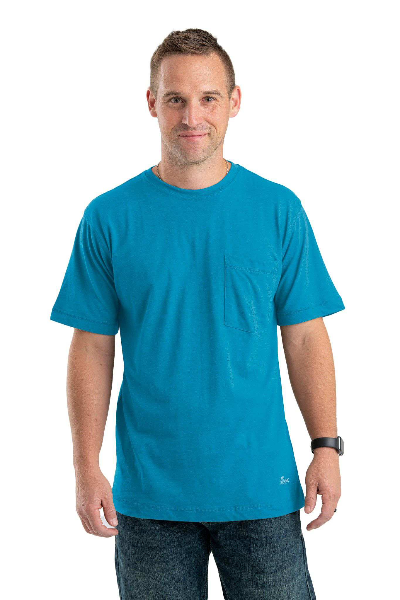 Image of Berne Performance Pocket Short-Sleeve T-Shirt - Riptide