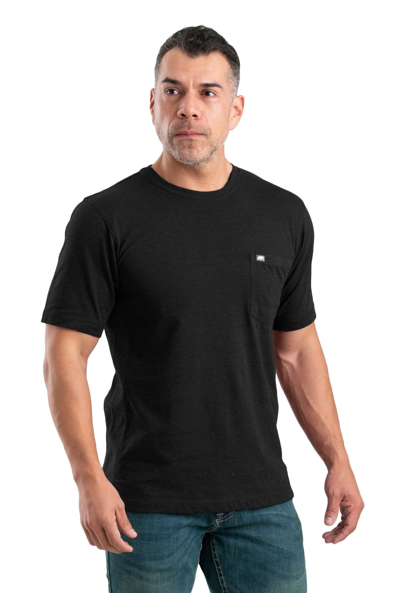 Image of Berne WorkVent Performance Short-Sleeve Pocket T-Shirt for Men - Black