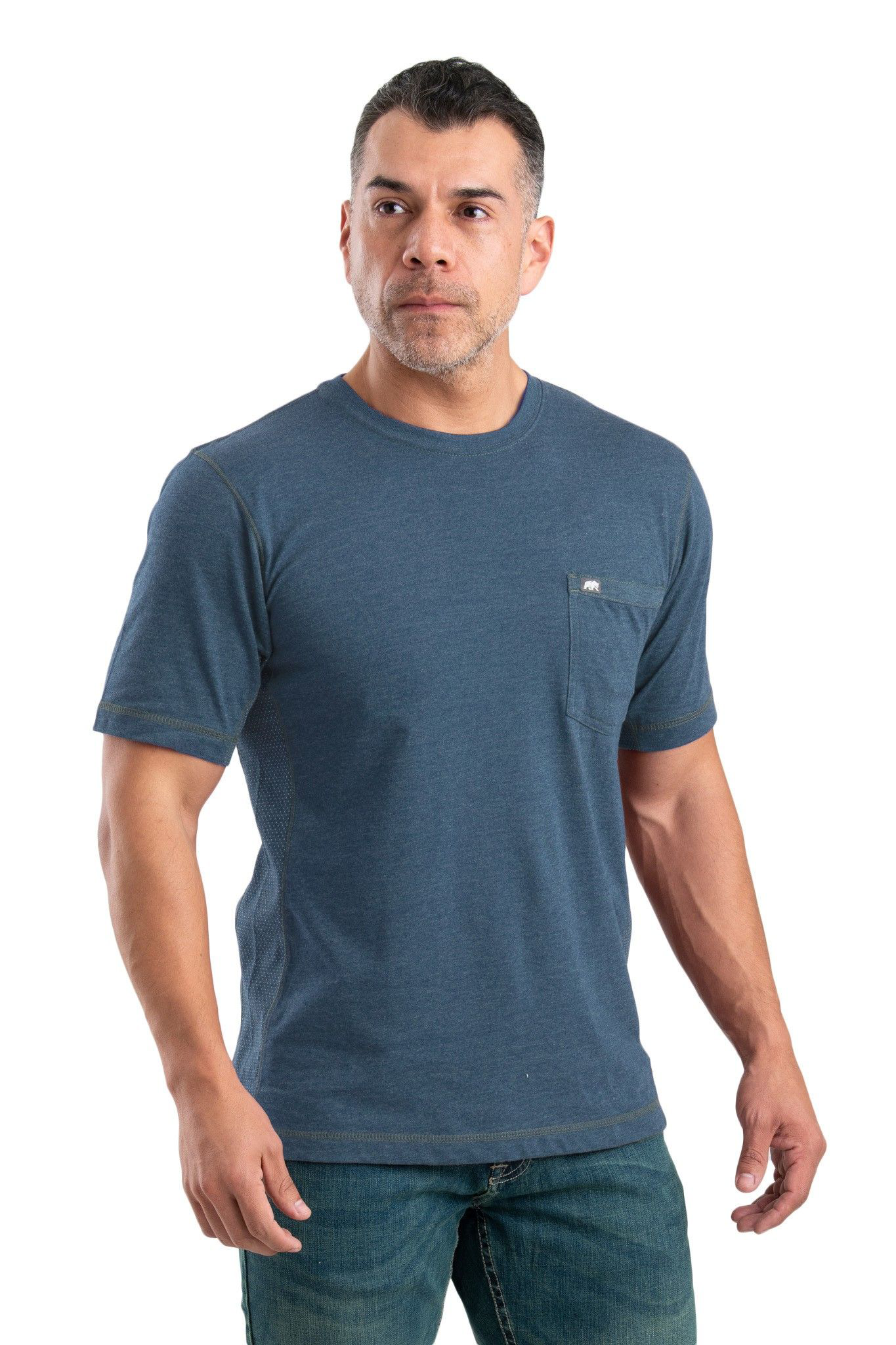 Image of Berne WorkVent Performance Short-Sleeve Pocket T-Shirt for Men - Space Blue