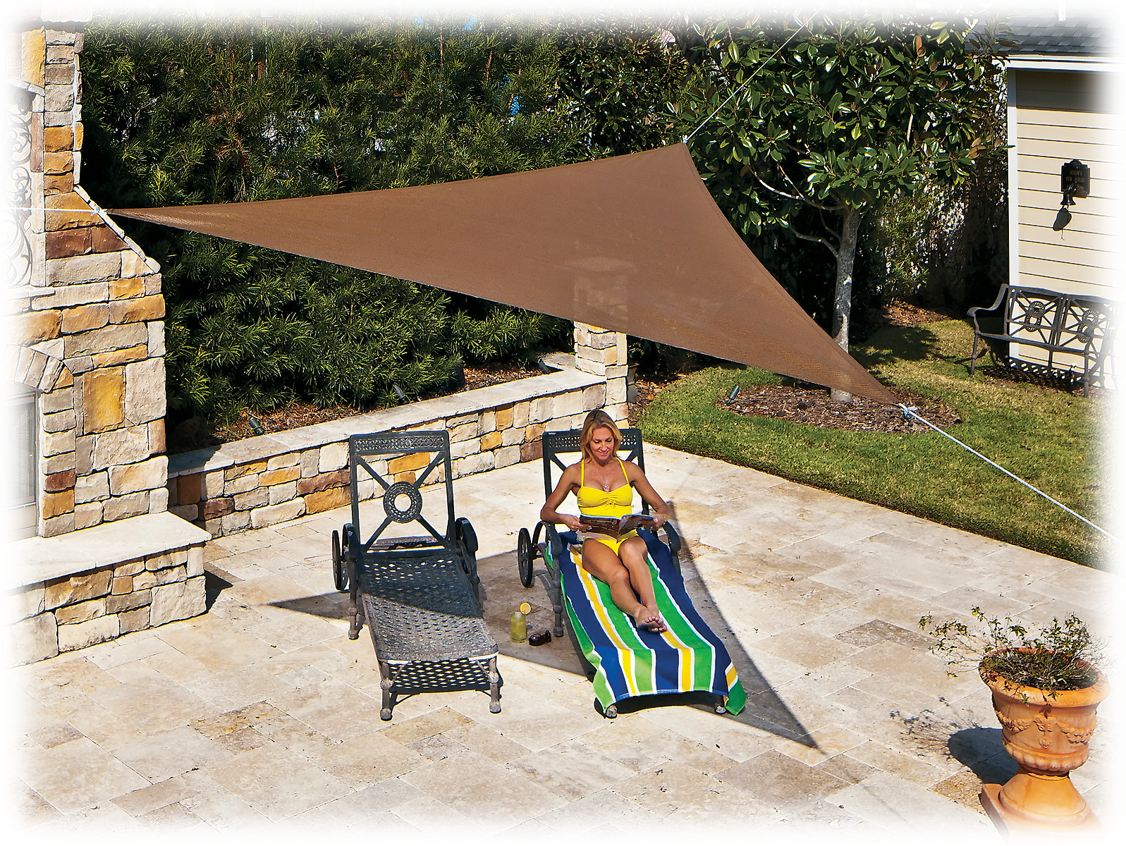 Coolaroo Ready-To-Hang 1110 Shade Sail - Mocha