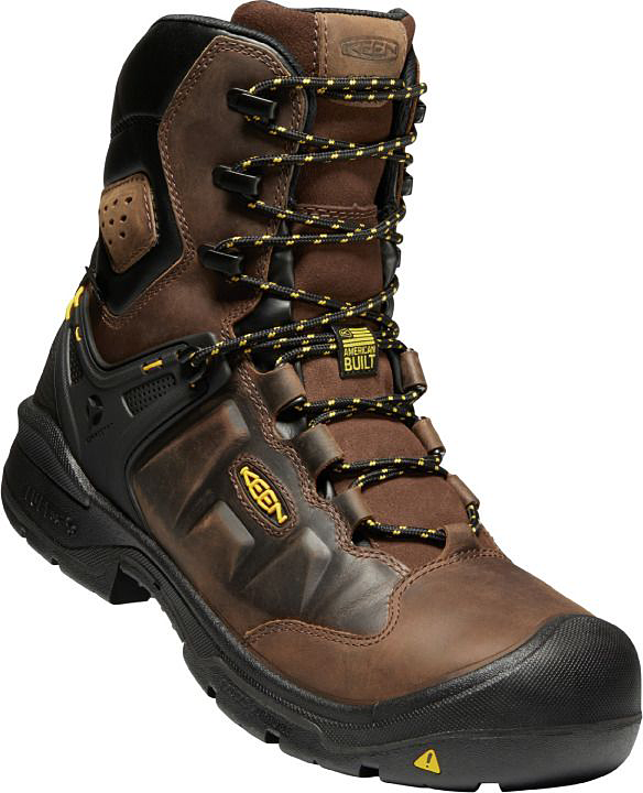 Image of KEEN Utility Dover Insulated Waterproof Carbon-Toe Work Boots for Men - Dark Earth/Black - 7.5M