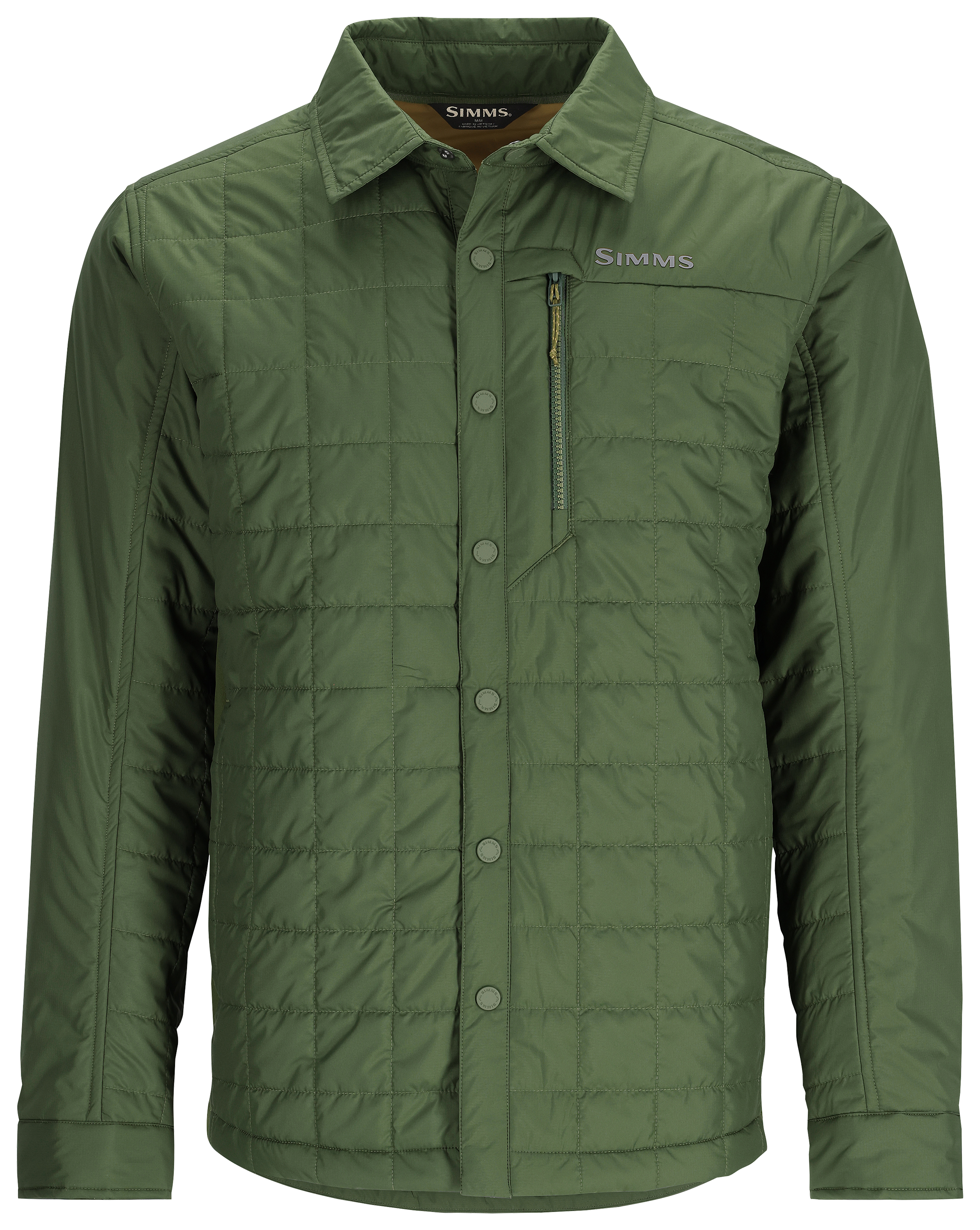 Image of Simms Fall Run Hybrid Shacket for Men - Riffle Green - L