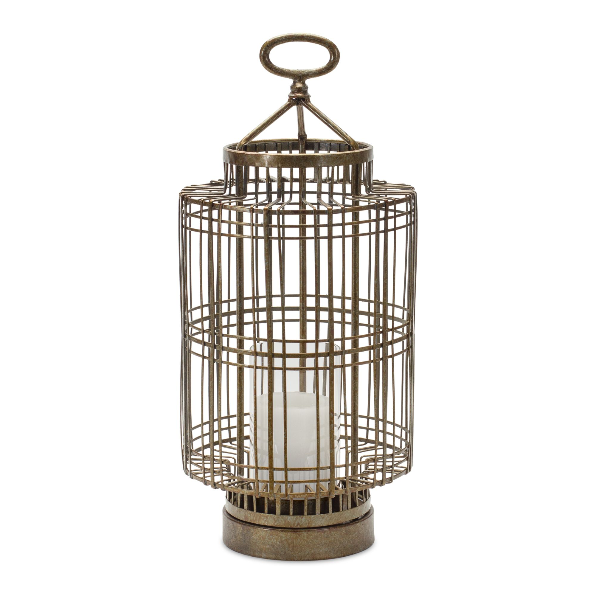 Image of Melrose International Round Iron Cage Candle Holder