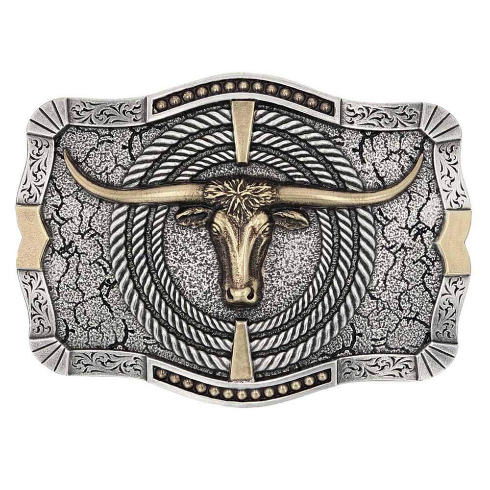 Image of Montana Silversmiths Ropin' Ready Longhorn Attitude Buckle