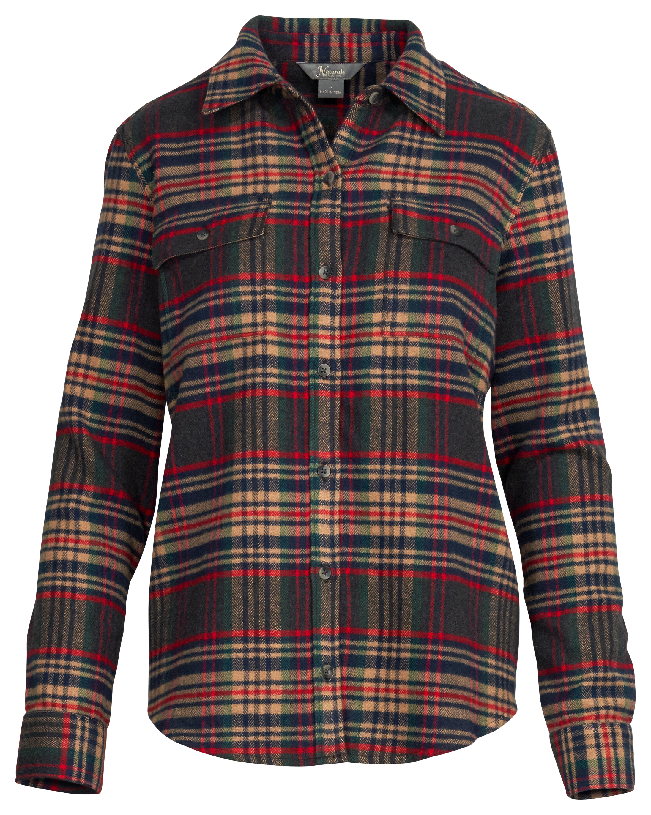 Image of Natural Reflections Brushed Long-Sleeve Flannel Shirt - Anthracite Plaid - 1X